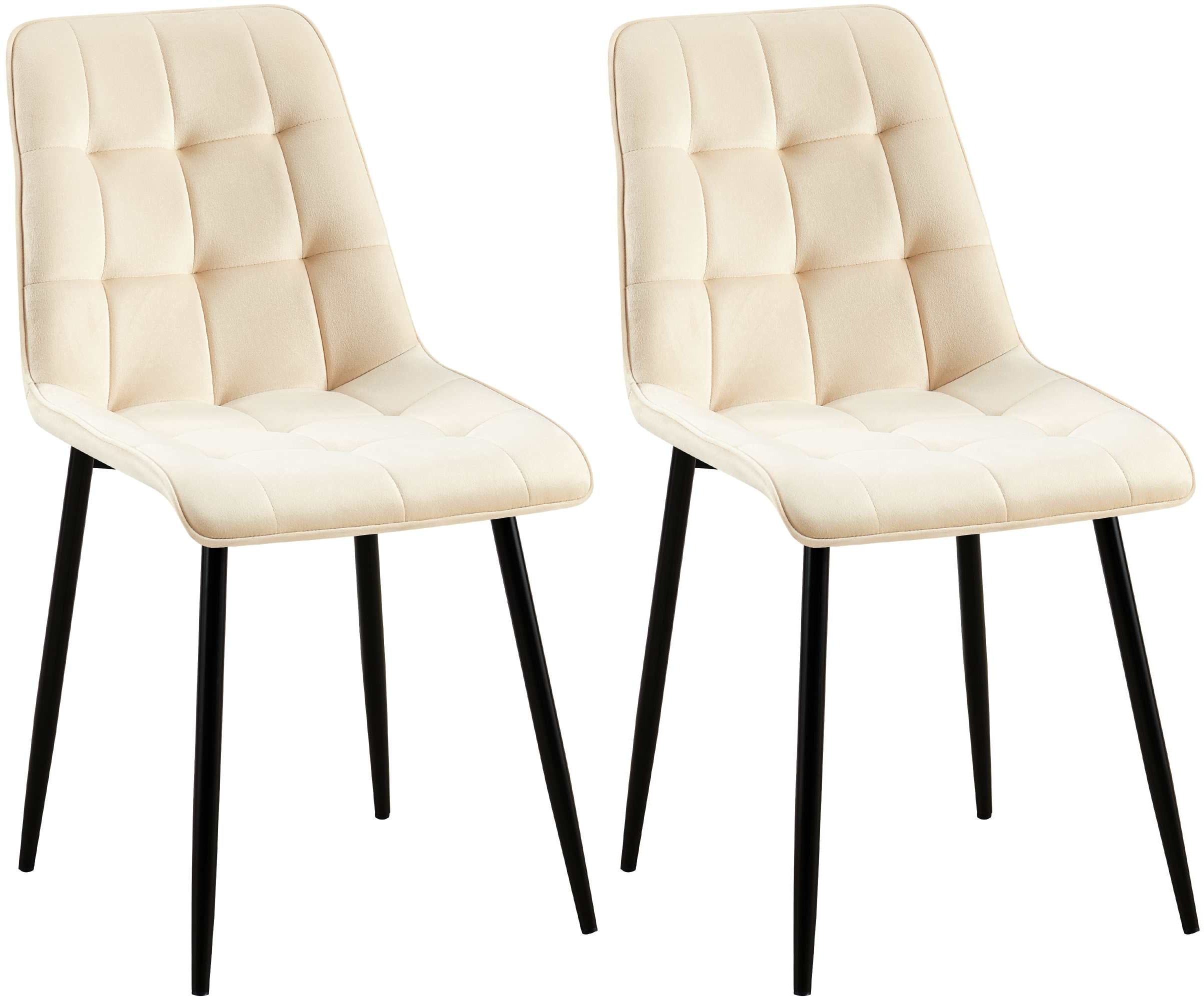 Set van 2 Gifford eetkamerstoelen met fluwelen bekleding