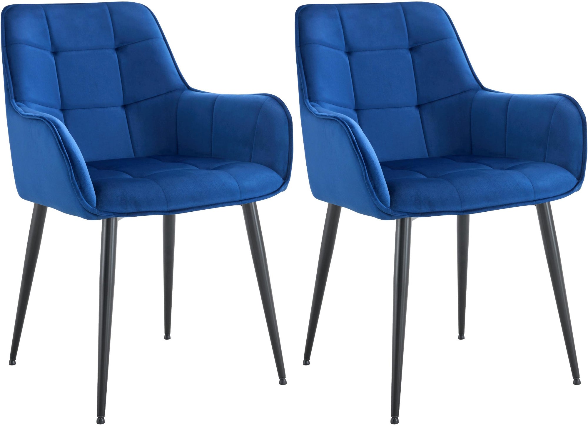 Set van 2 Ferndale fluwelen eetkamerstoelen