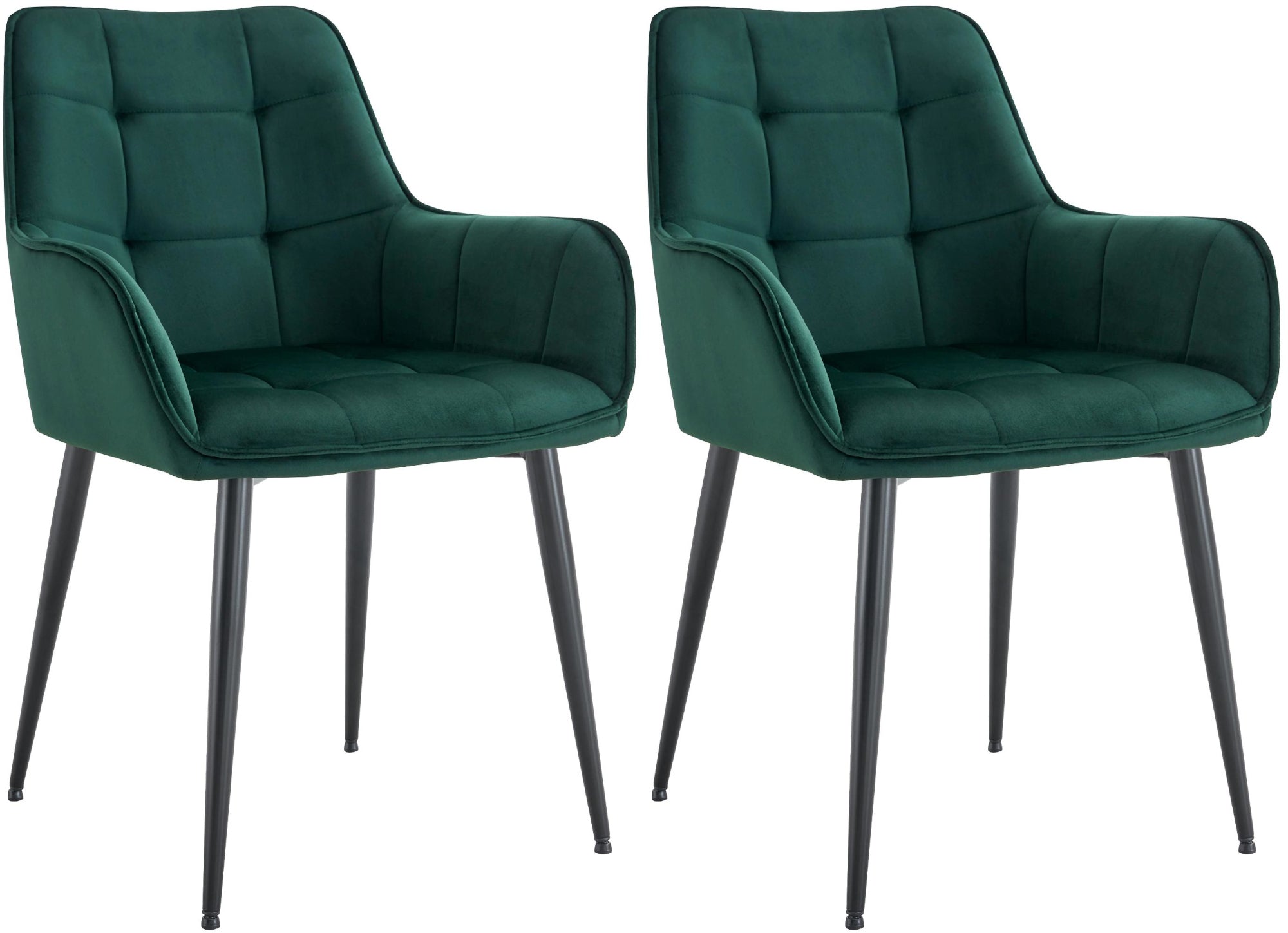 Set van 2 Ferndale fluwelen eetkamerstoelen