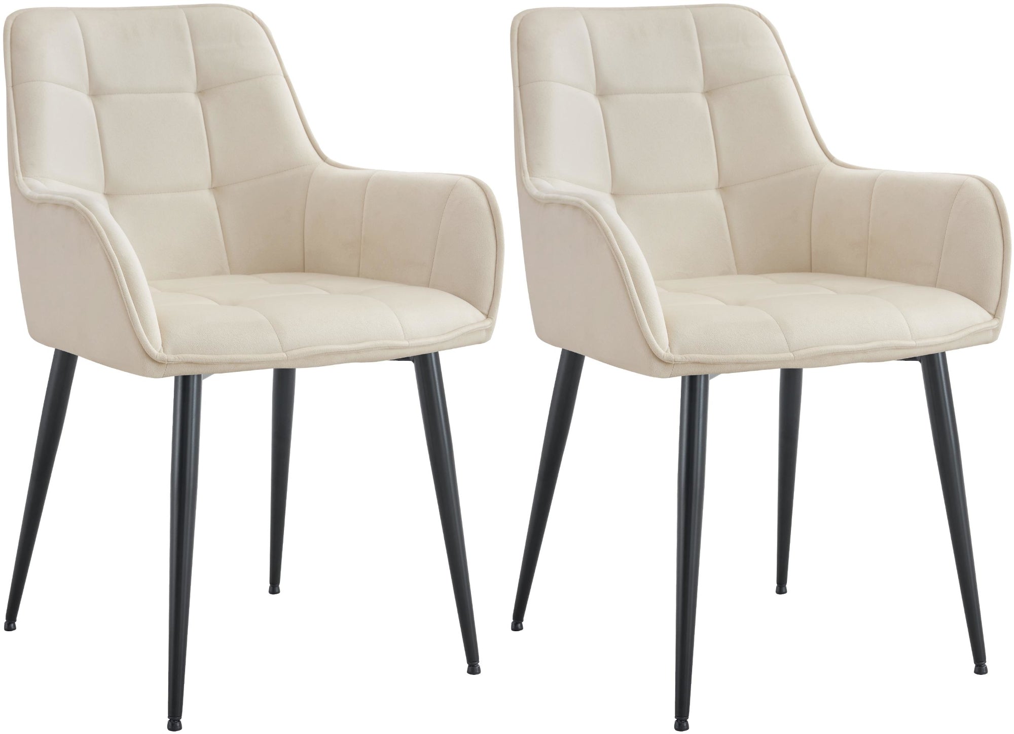 Set van 2 Ferndale fluwelen eetkamerstoelen