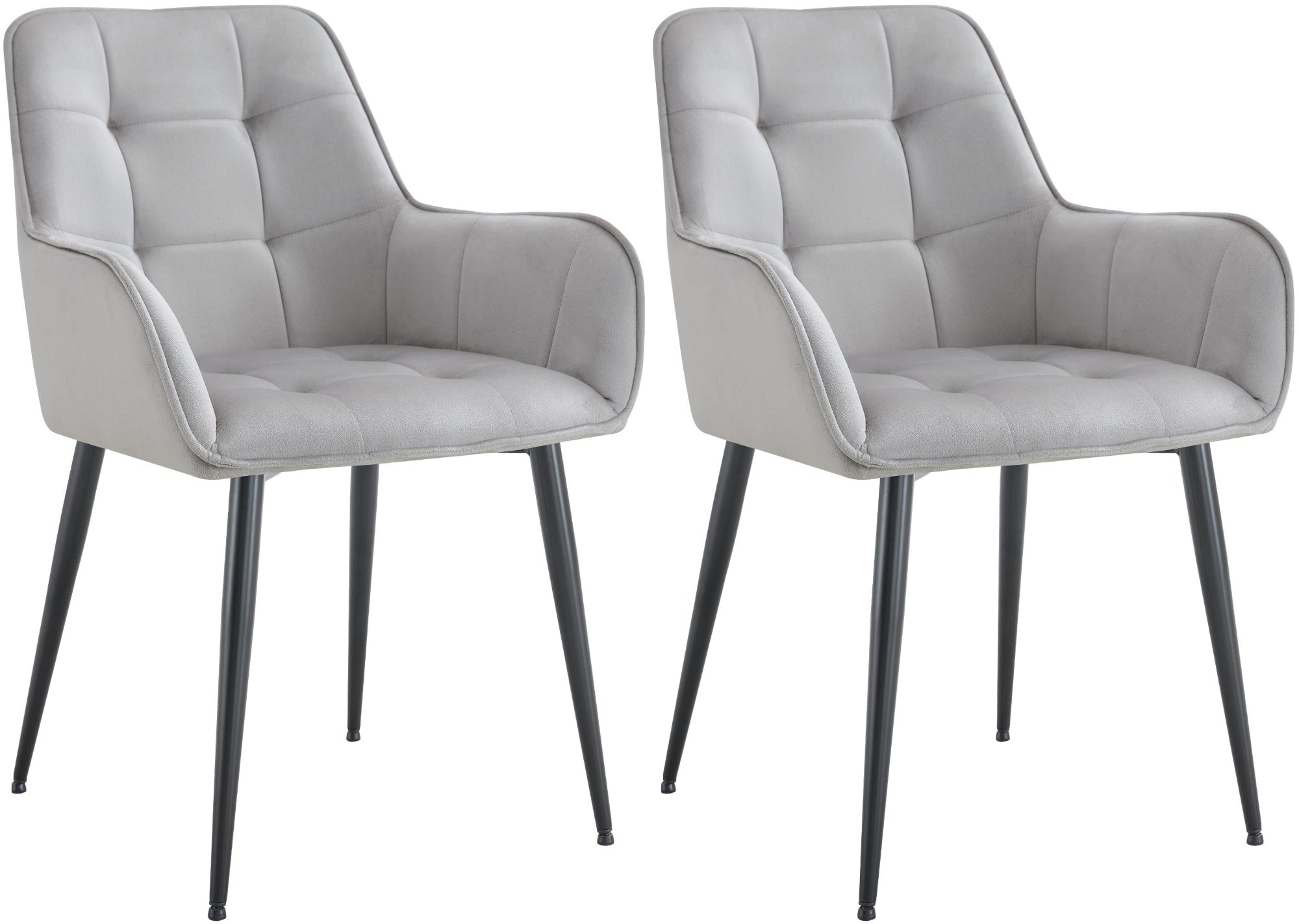 Set van 2 Ferndale fluwelen eetkamerstoelen