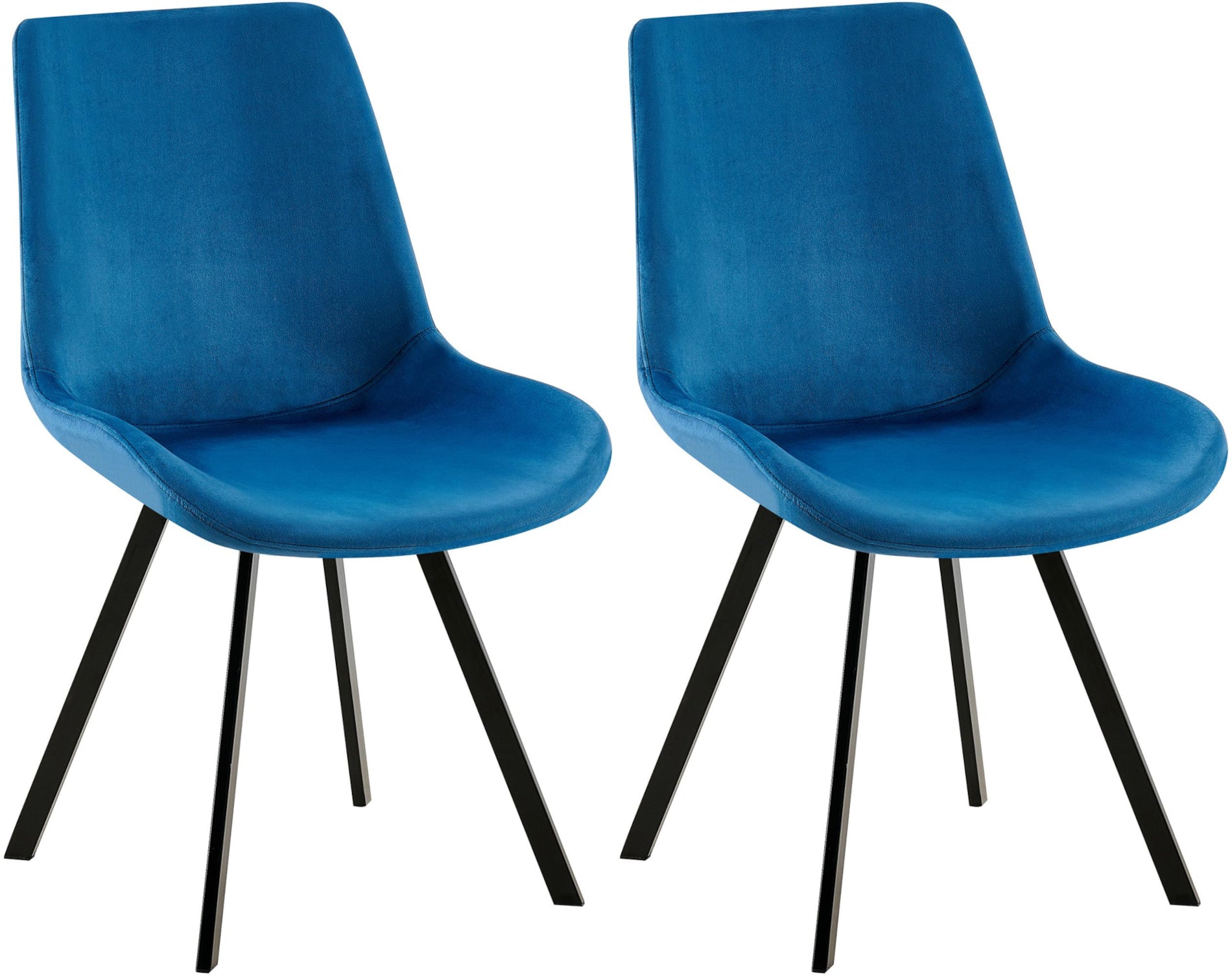 Set van 2 Lewes fluwelen eetkamerstoelen