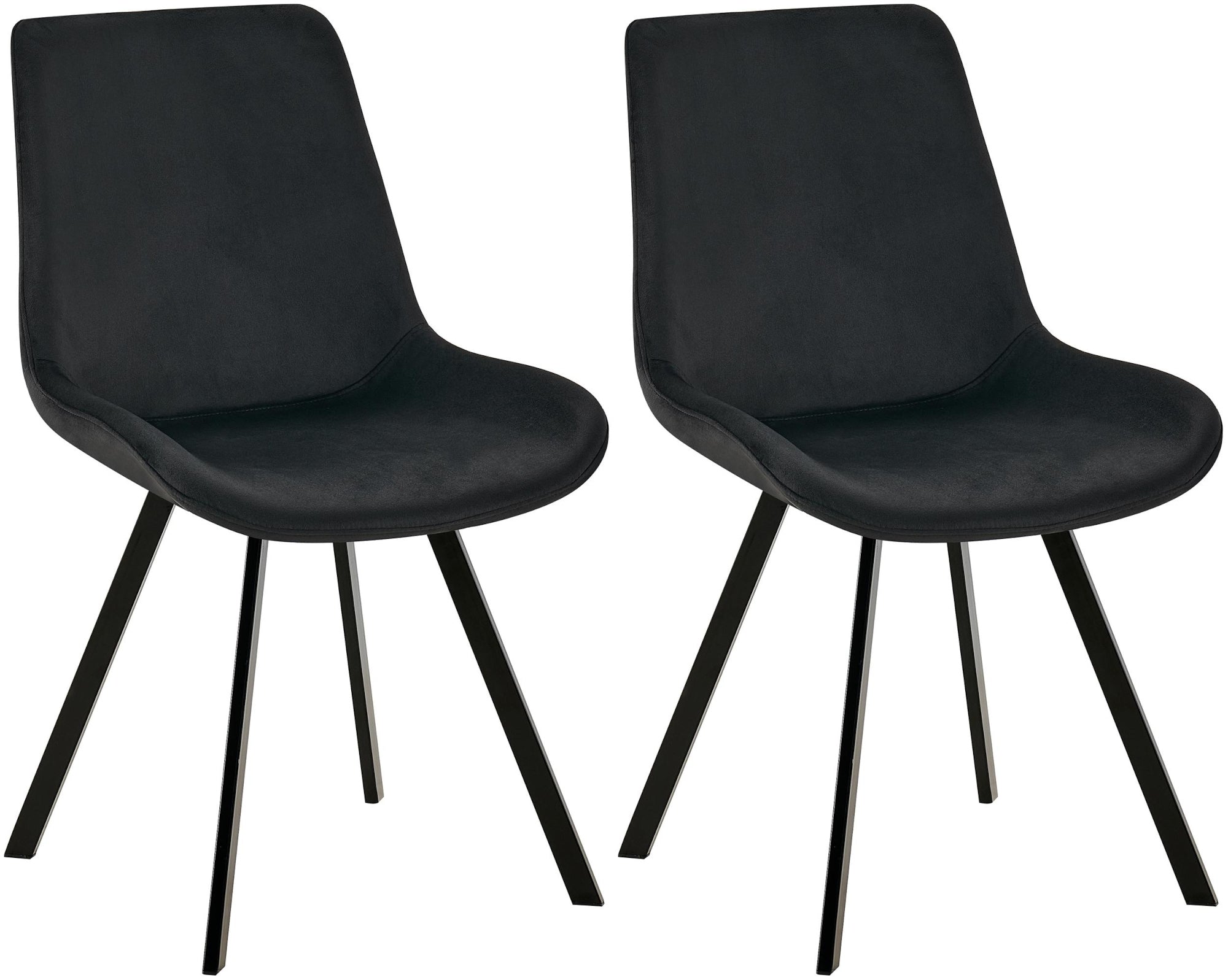 Set van 2 Lewes fluwelen eetkamerstoelen