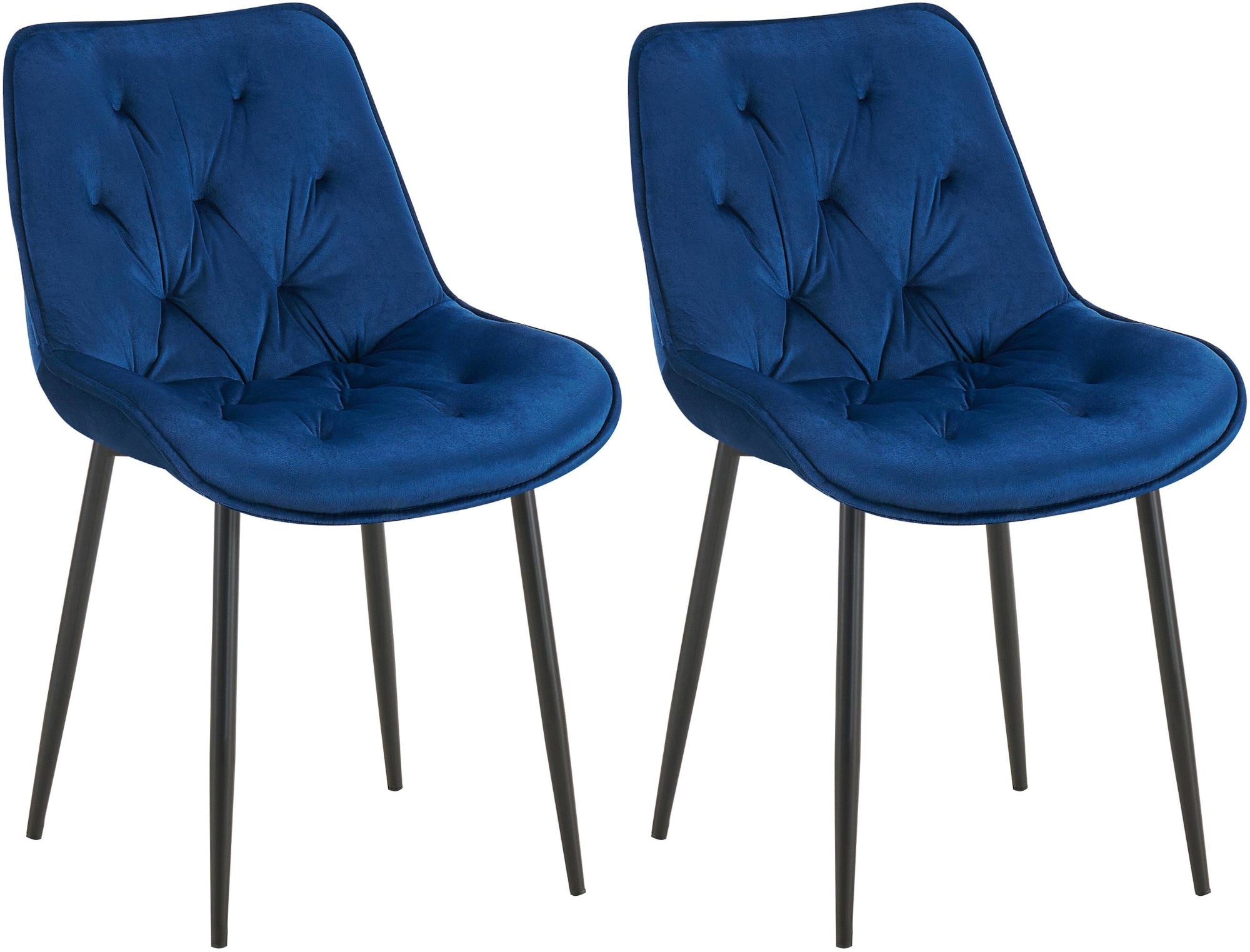 Set van 2 Wallace fluwelen eetkamerstoelen