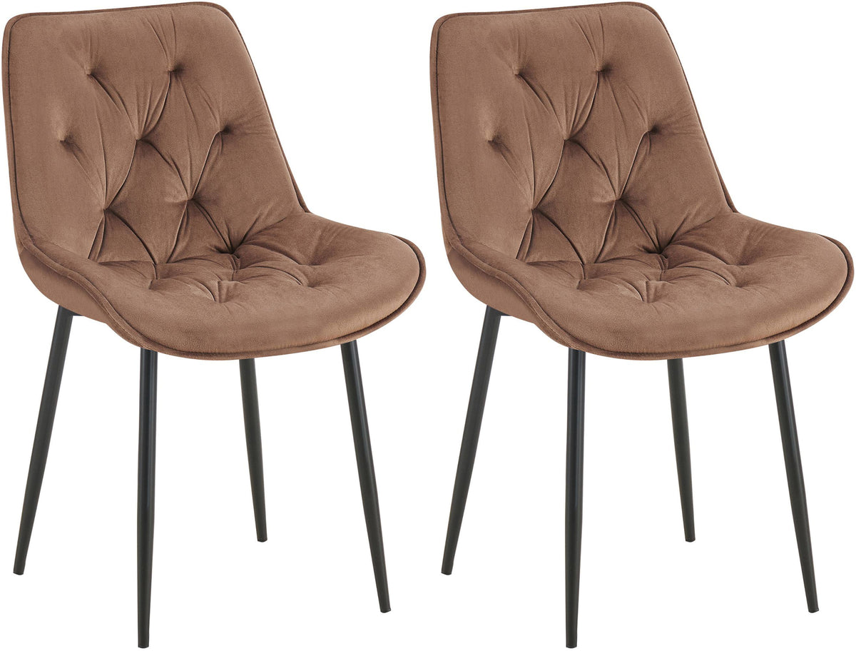 Set van 2 Wallace fluwelen eetkamerstoelen