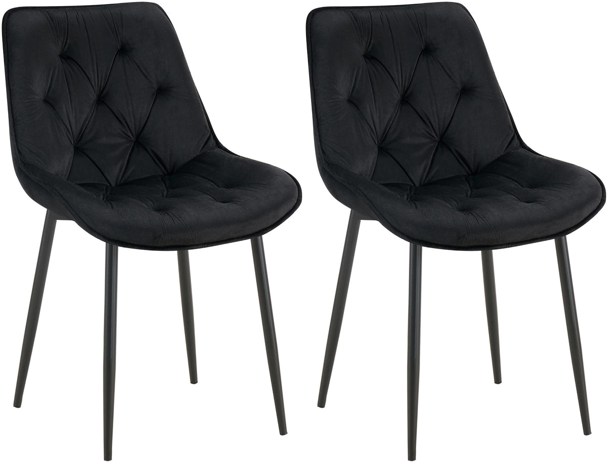 Set van 2 Wallace fluwelen eetkamerstoelen
