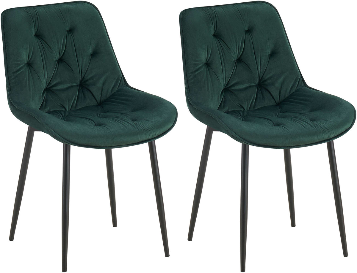 Set van 2 Wallace fluwelen eetkamerstoelen