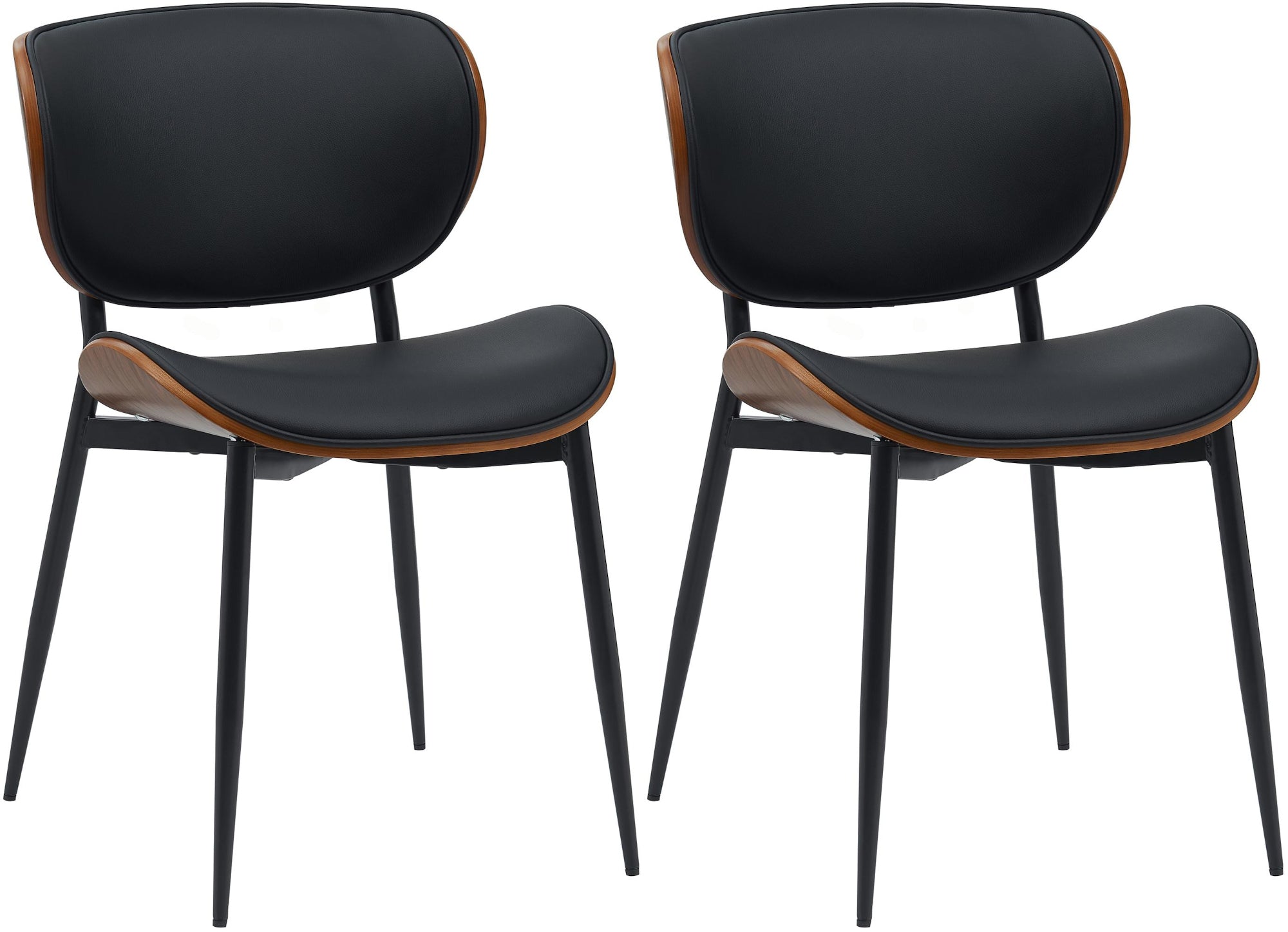 Set van 2 eetkamerstoelen Enid met kunstlederen of stoffen bekleding