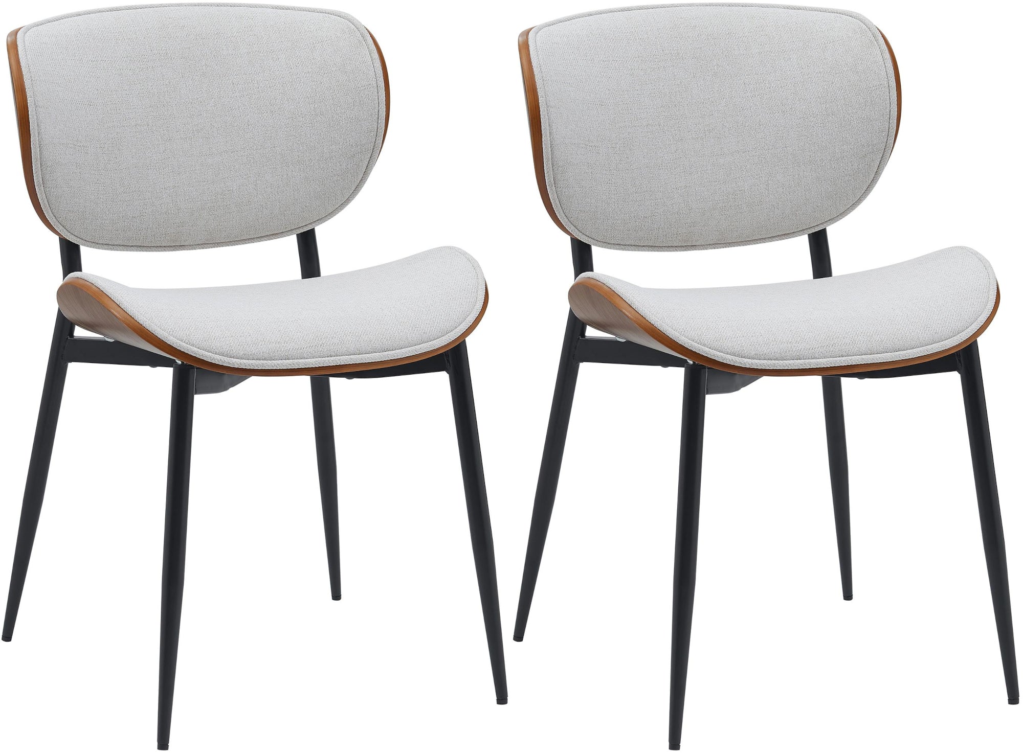 Set van 2 eetkamerstoelen Enid met kunstlederen of stoffen bekleding