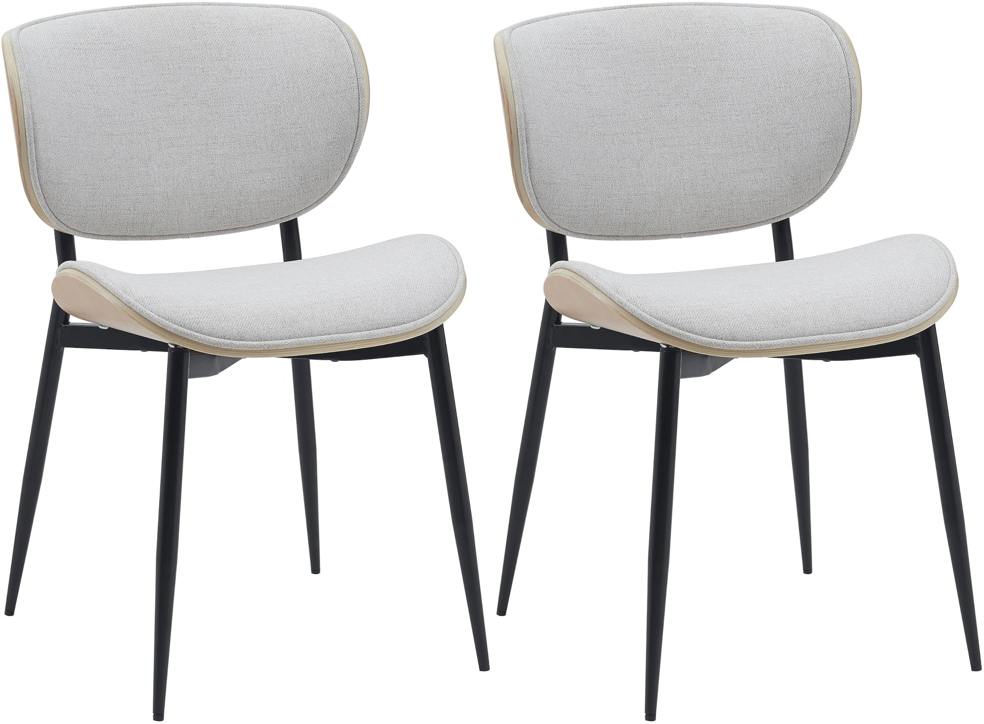 Set van 2 eetkamerstoelen Enid met kunstlederen of stoffen bekleding