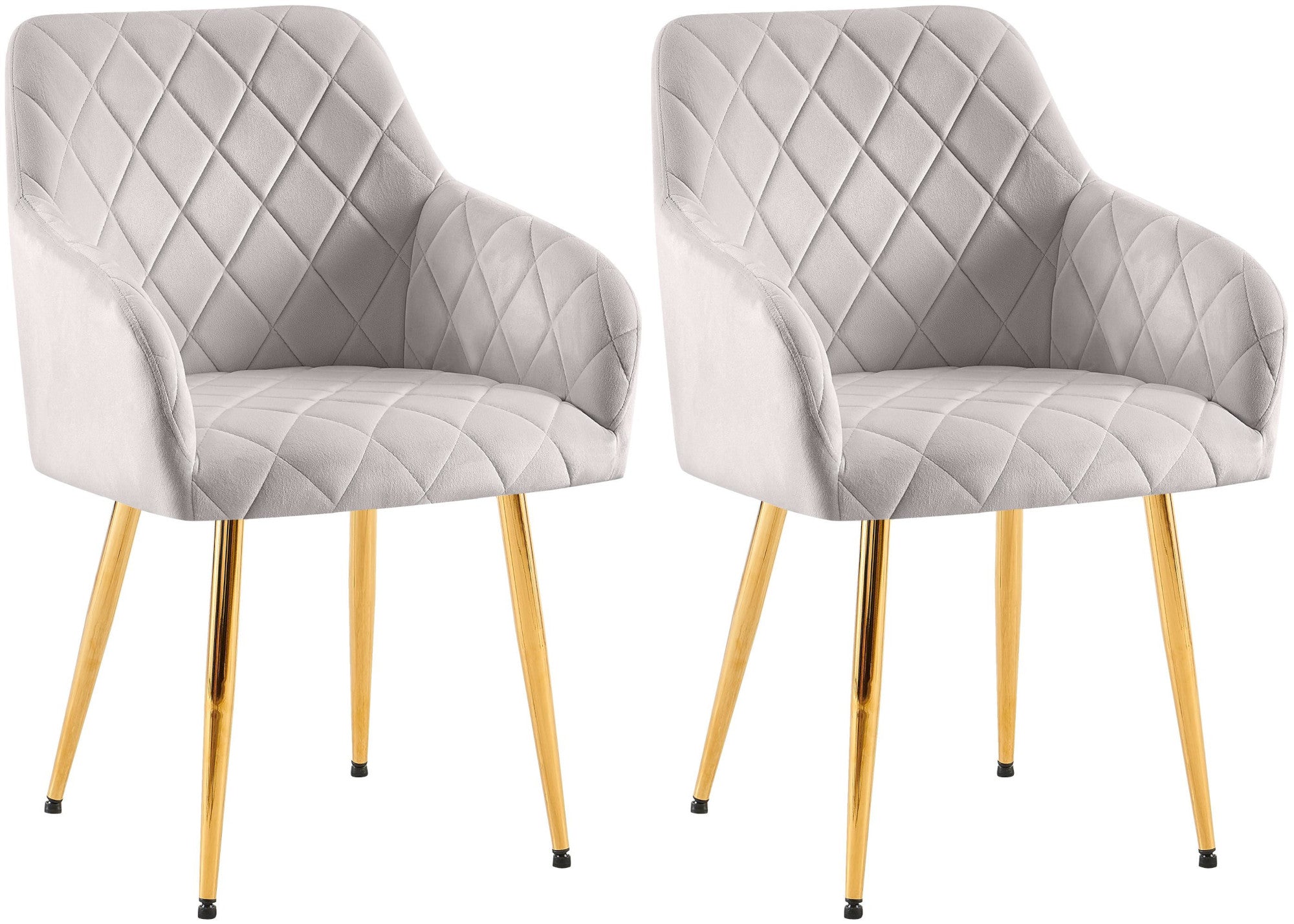 Set van 2 Monett fluwelen eetkamerstoelen