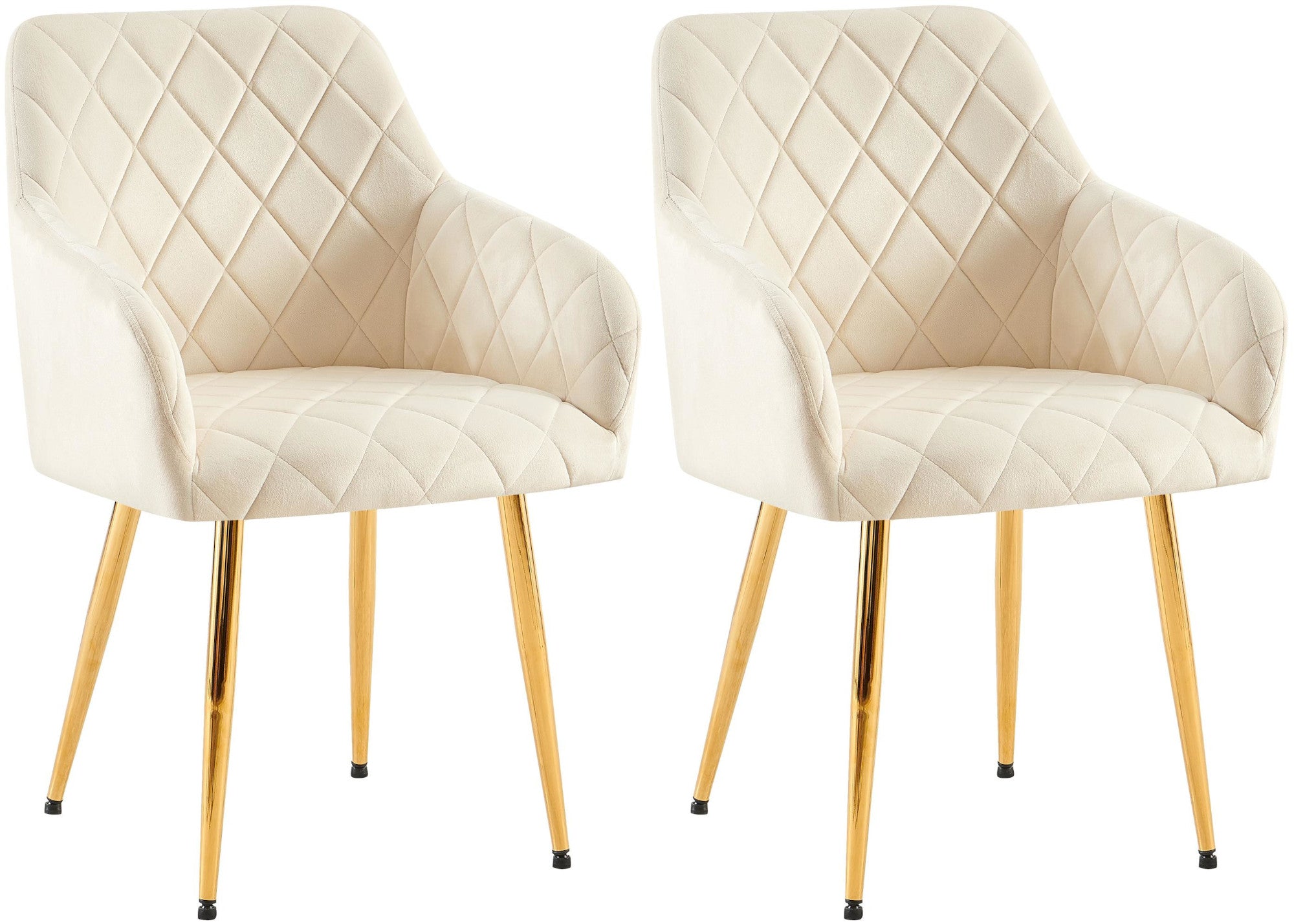 Set van 2 Monett fluwelen eetkamerstoelen