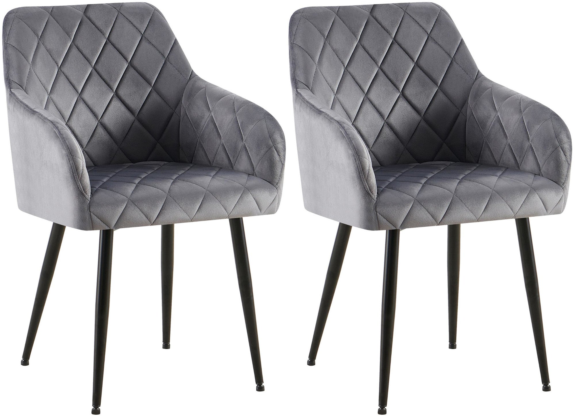 Set van 2 Monett fluwelen eetkamerstoelen