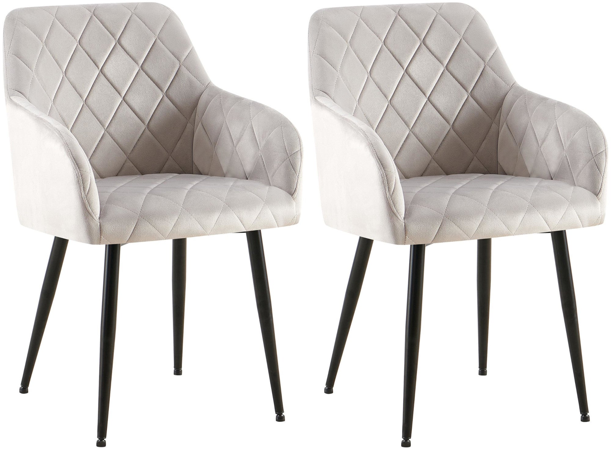 Set van 2 Monett fluwelen eetkamerstoelen