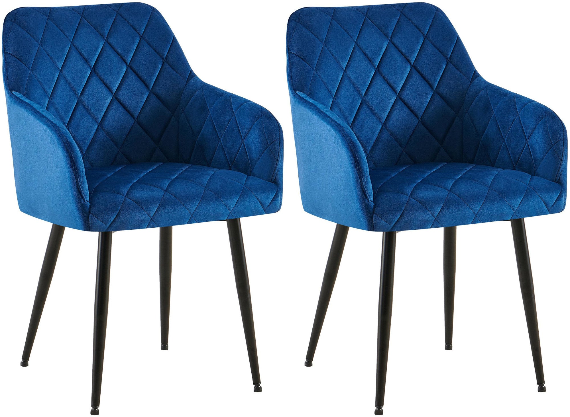 Set van 2 Monett fluwelen eetkamerstoelen