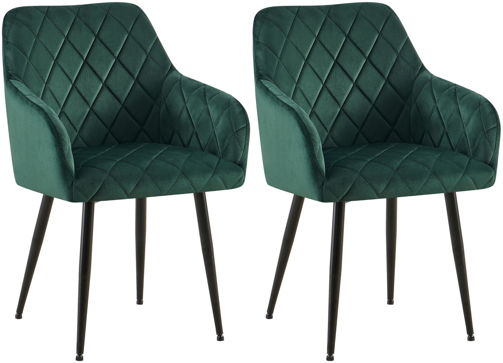 Set van 2 Monett fluwelen eetkamerstoelen