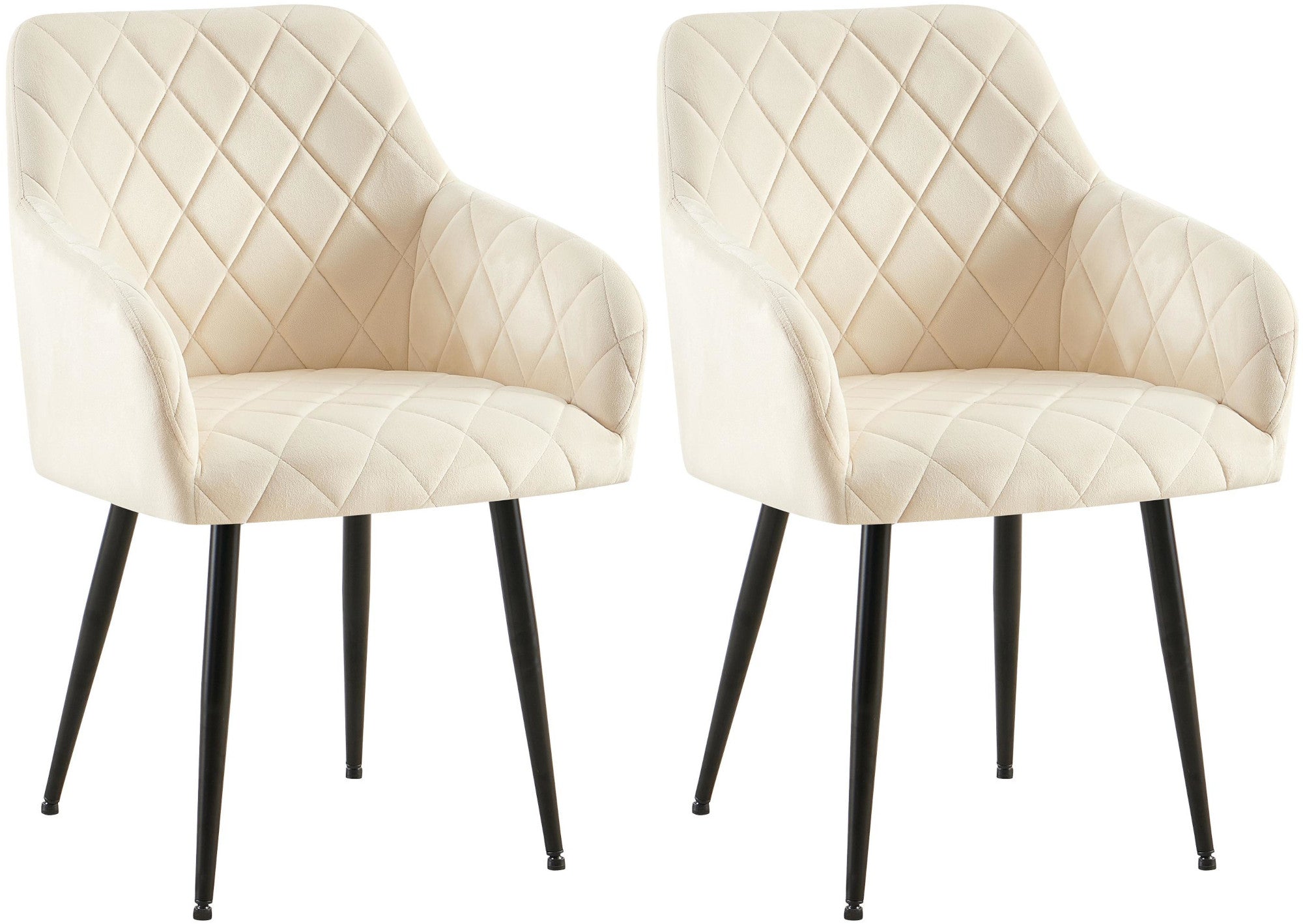 Set van 2 Monett fluwelen eetkamerstoelen