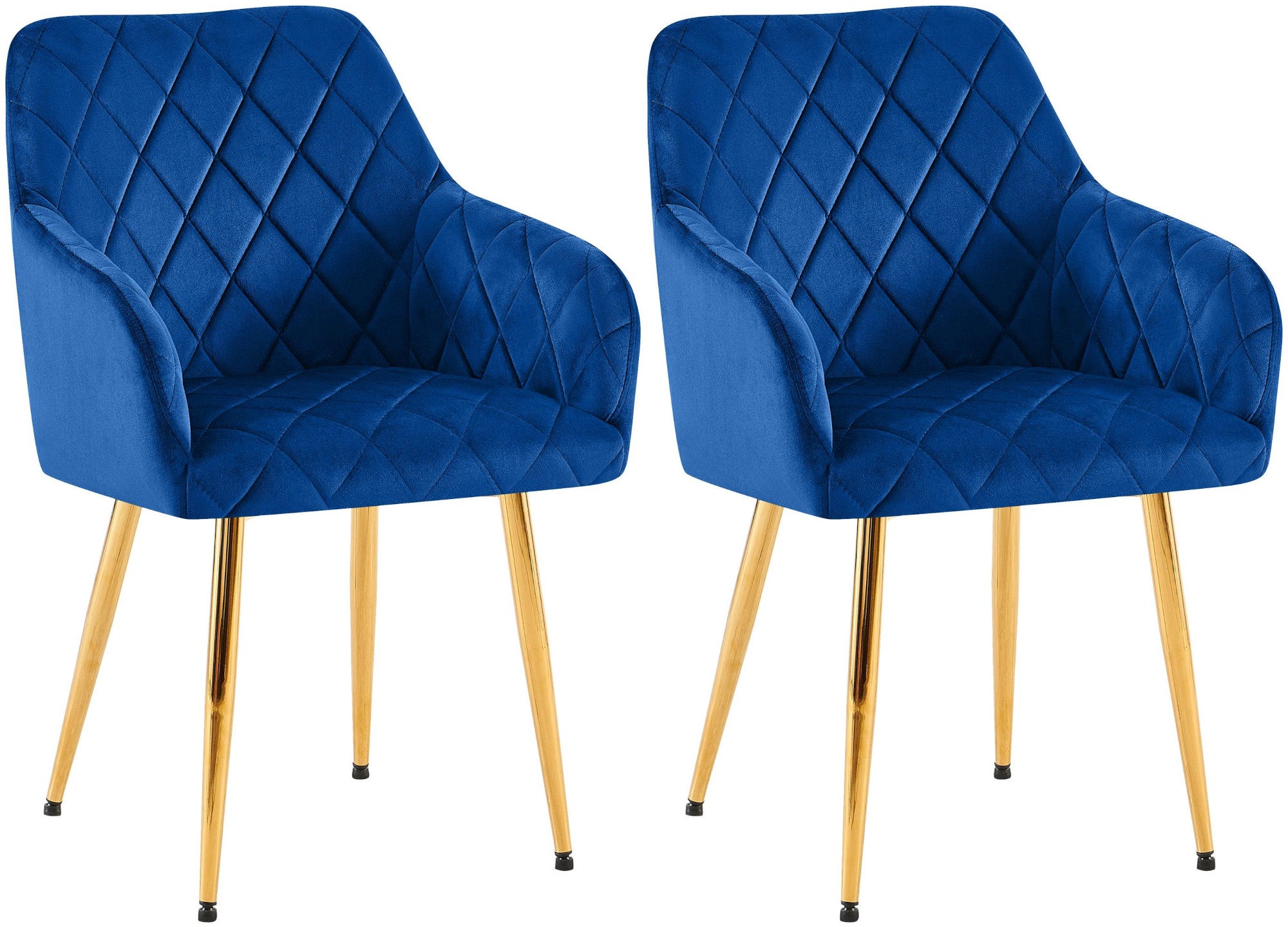 Set van 2 Monett fluwelen eetkamerstoelen