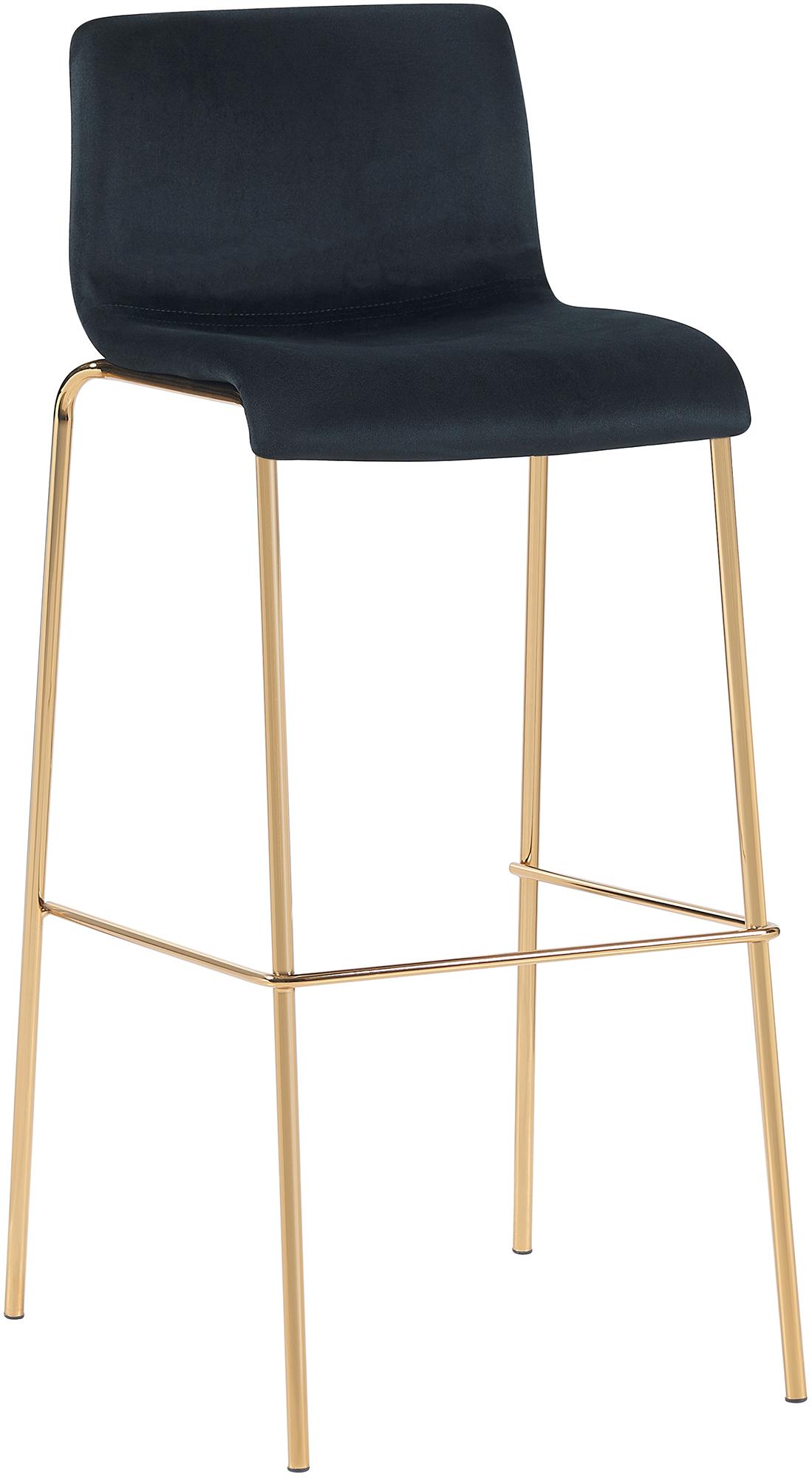 Barhocker Hoover Samt Vierfußgestell Gold