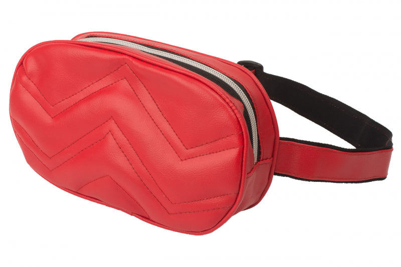 Bauchtasche RubyLine – Rote Hüfttasche mit Reißverschluss, 23x13 cm, PU Leder