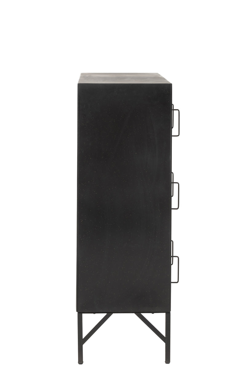 Modern 9-door black metal cabinet - storage space with an industrial flair