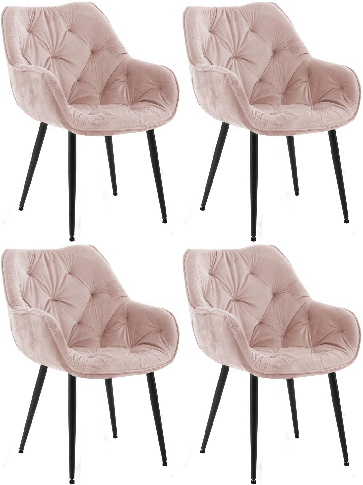 Set van 4 Tanna fluwelen stoelen