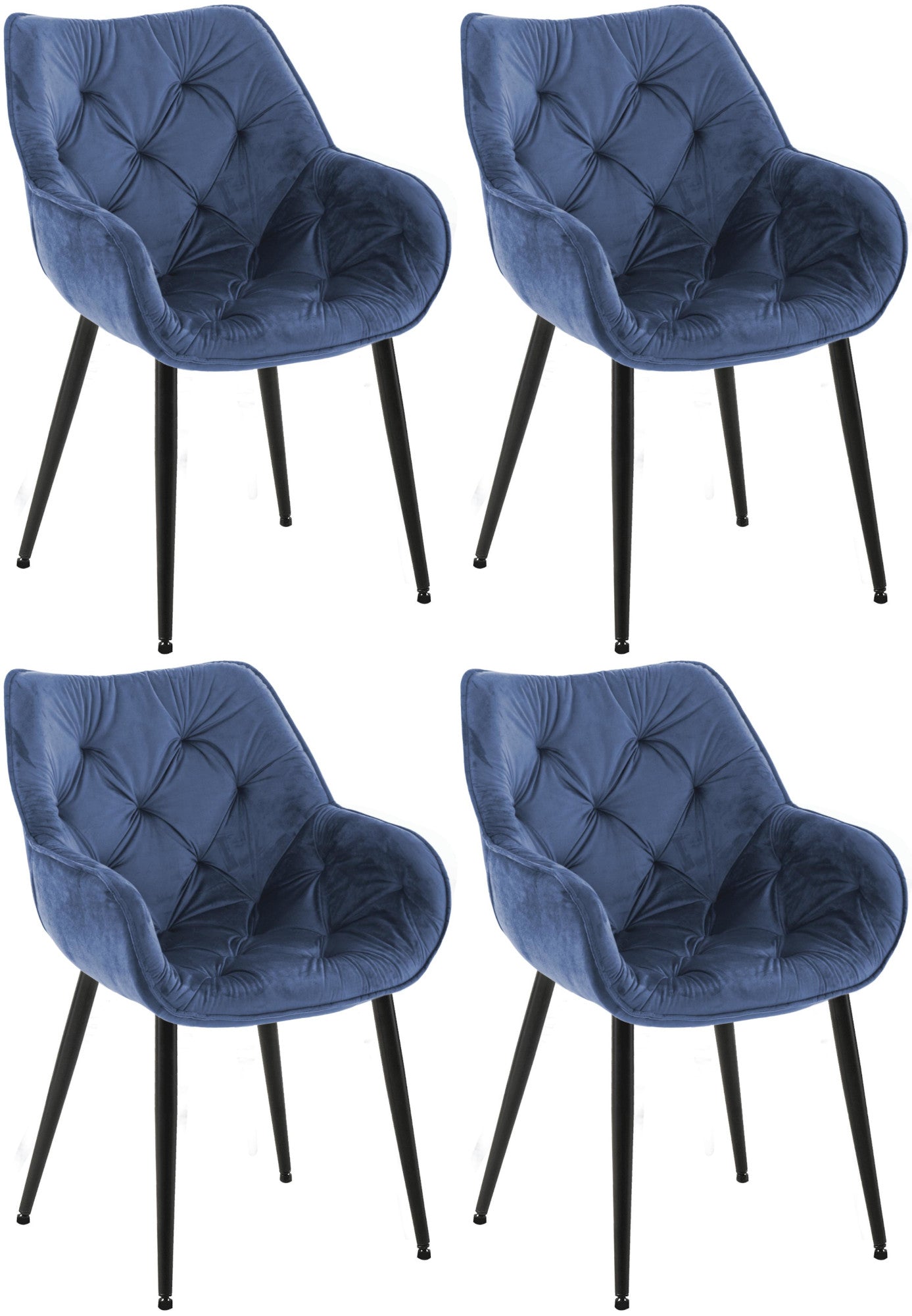 Set van 4 Tanna fluwelen stoelen