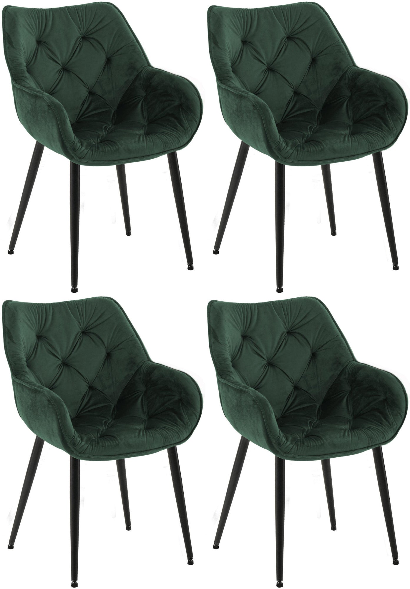 Set van 4 Tanna fluwelen stoelen