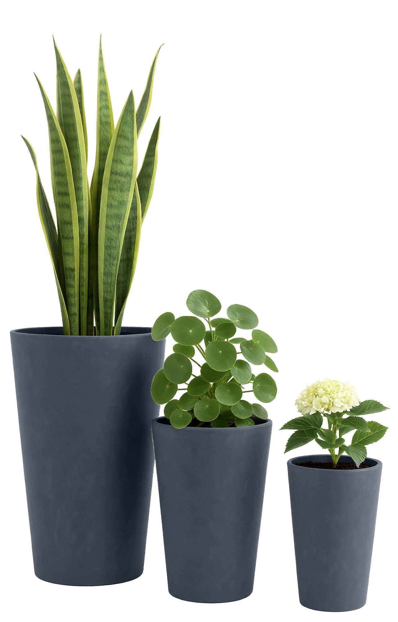Set of 3 round plant pots 3