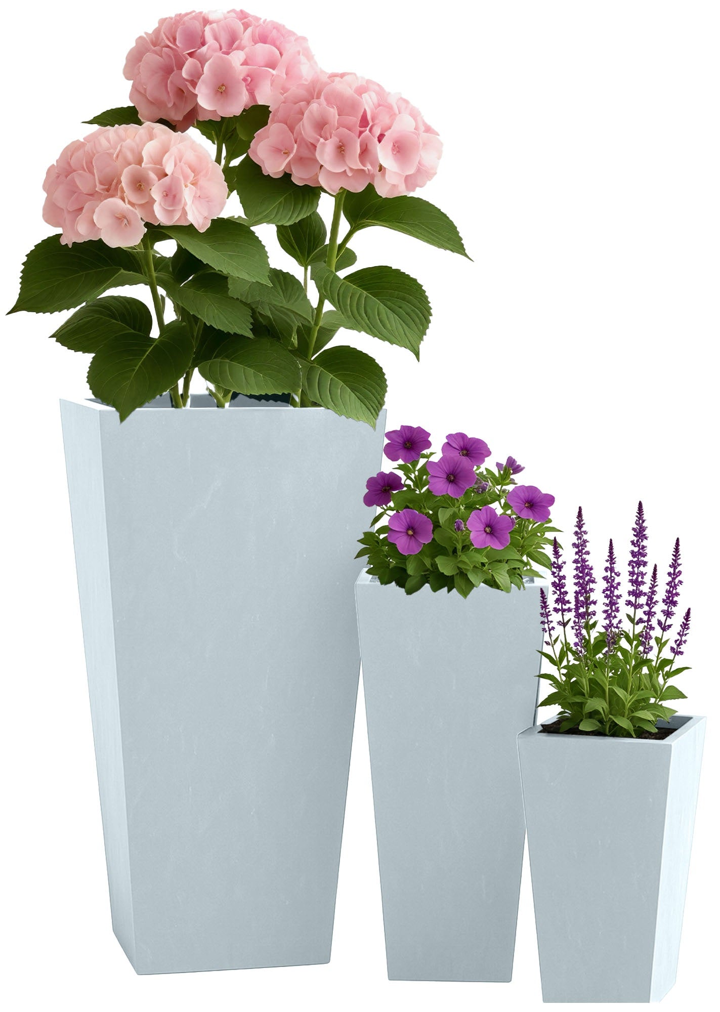 Set of 3 square plant pots 2