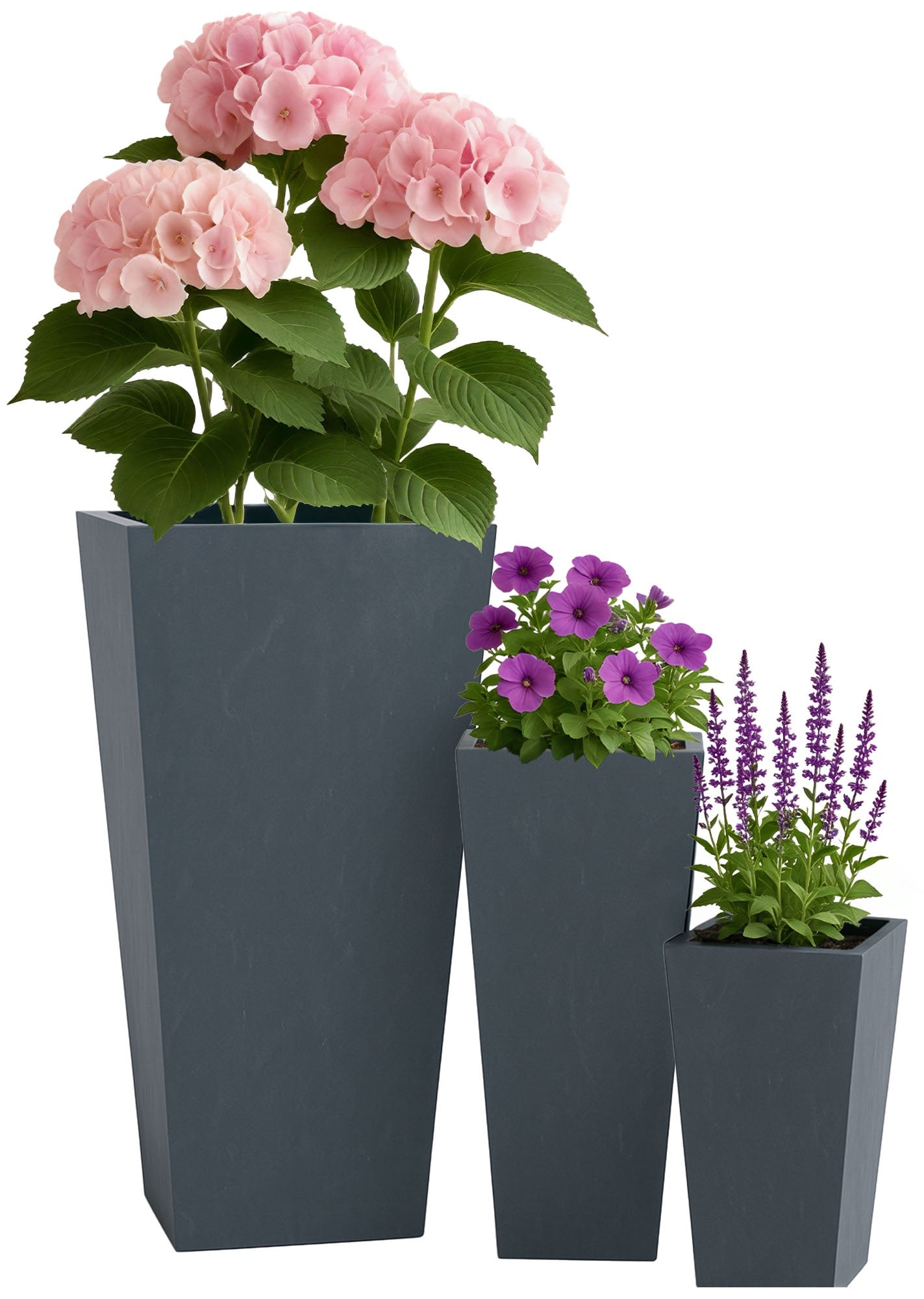 Set van 3 vierkante plantenpotten 2
