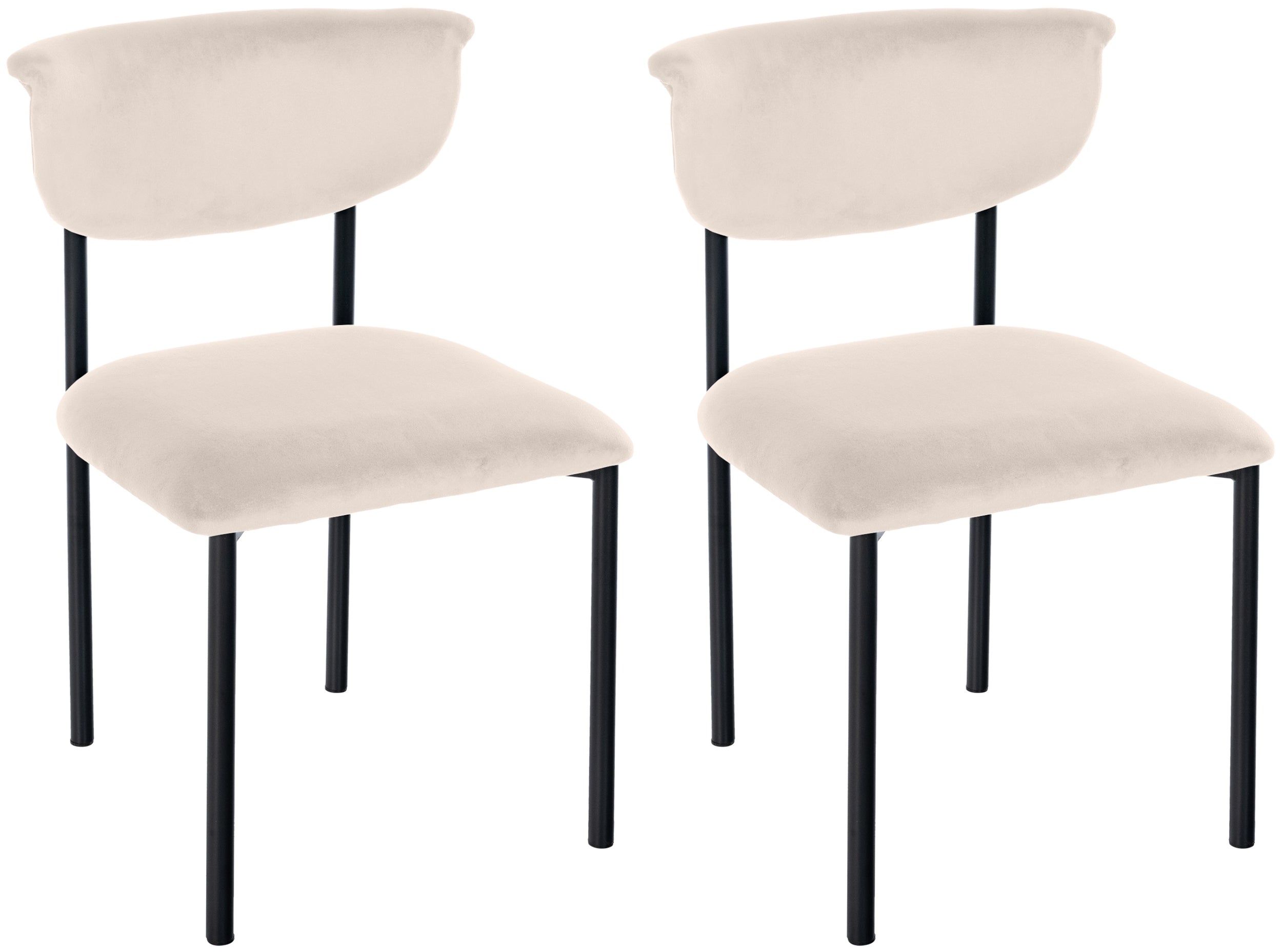 Set van 2 Gambell fluwelen eetkamerstoelen