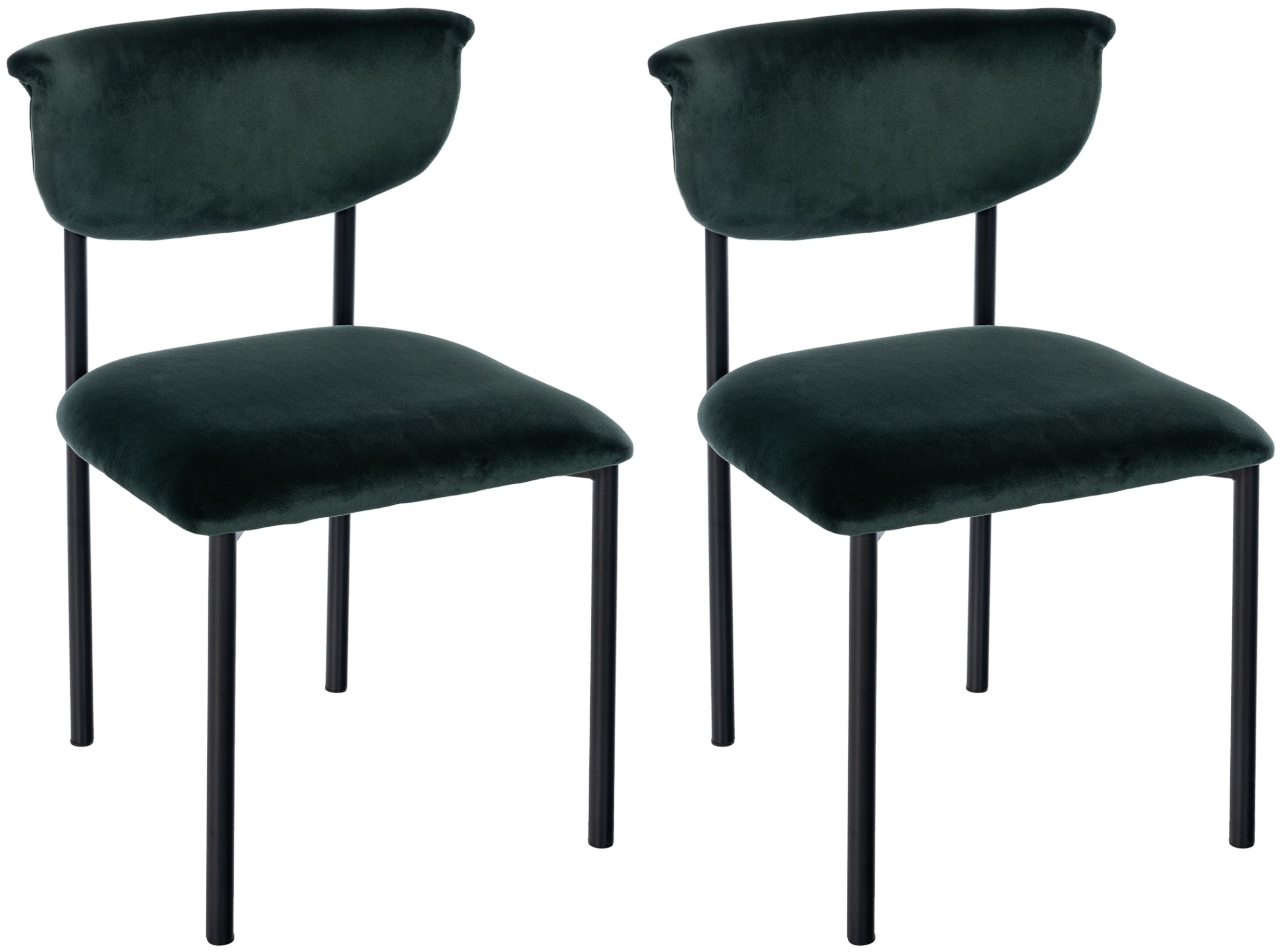 Set van 2 Gambell fluwelen eetkamerstoelen
