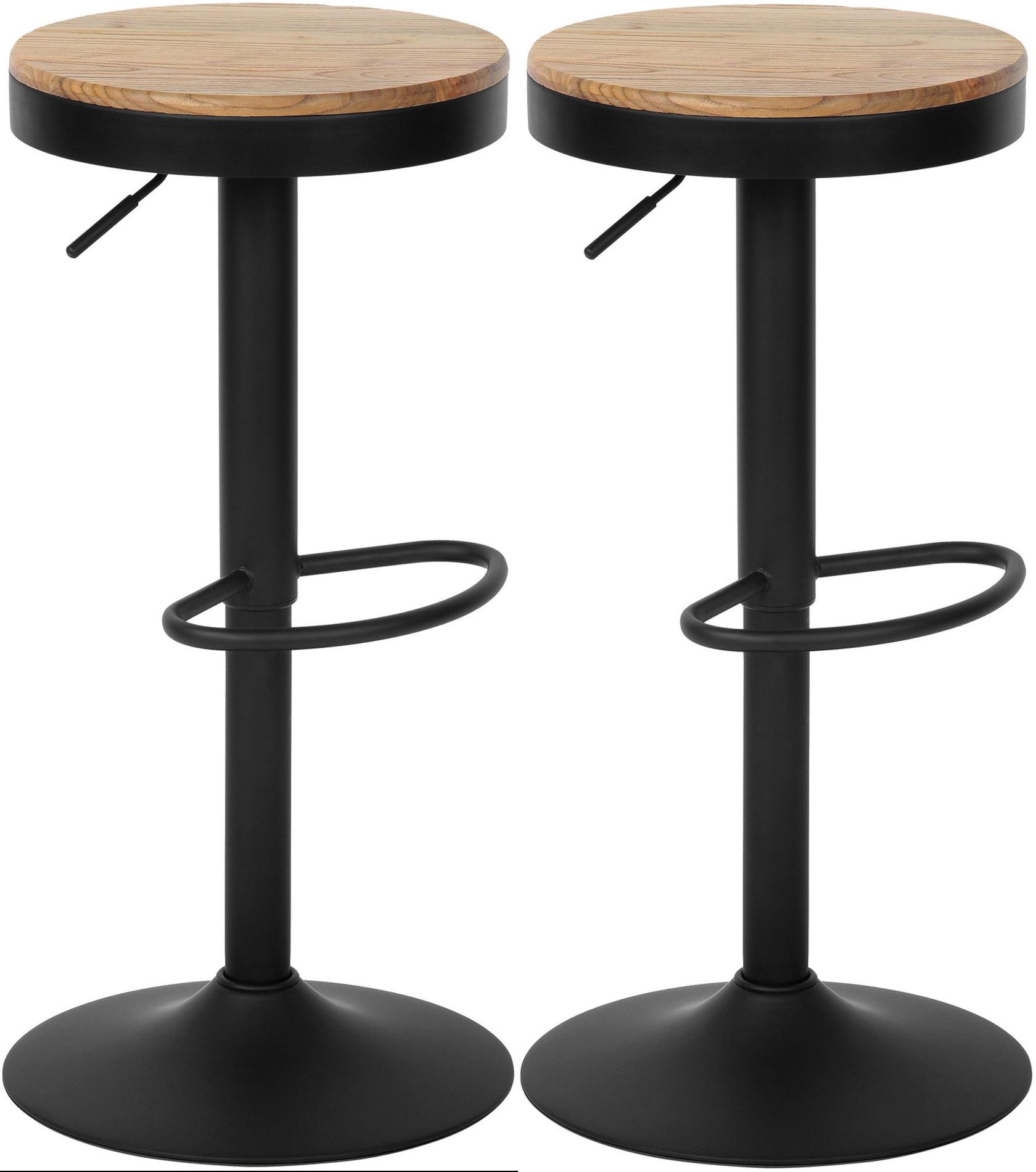 Set van 2 Pitas iepenhouten barkrukken