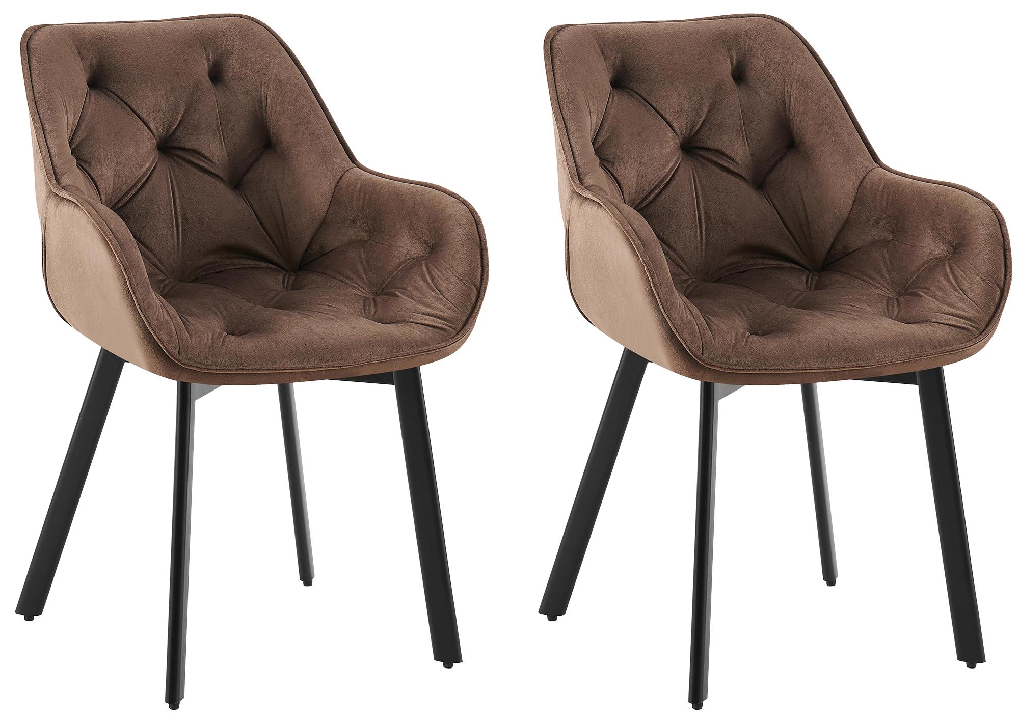 Set van 2 draaibare eetkamerstoelen Antigo fluweel