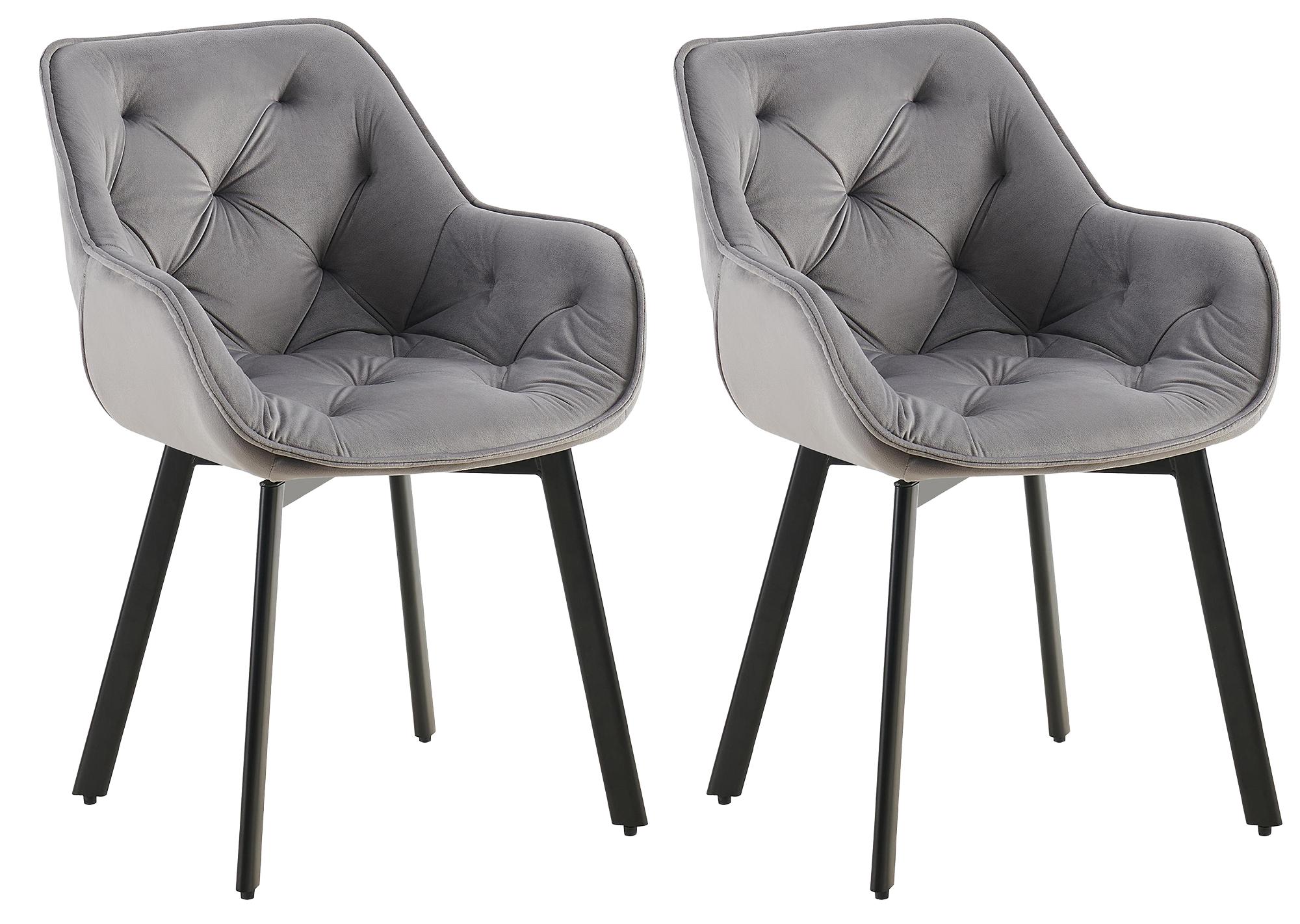 Set of 2 swivel dining chairs Antigo velvet