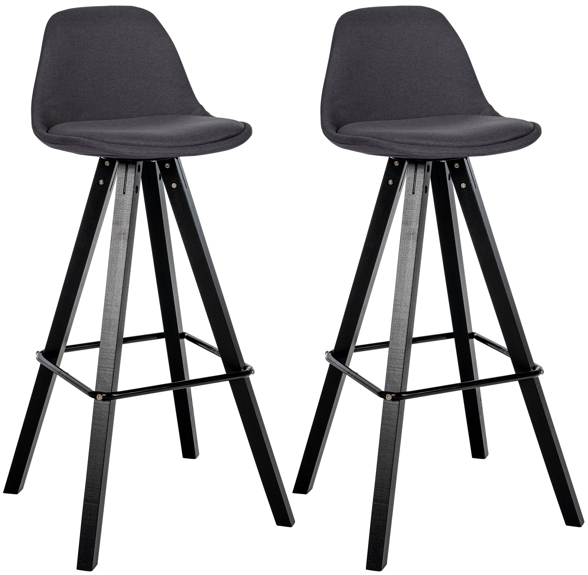 Set van 2 barkrukken Corbin stof Vierkant
