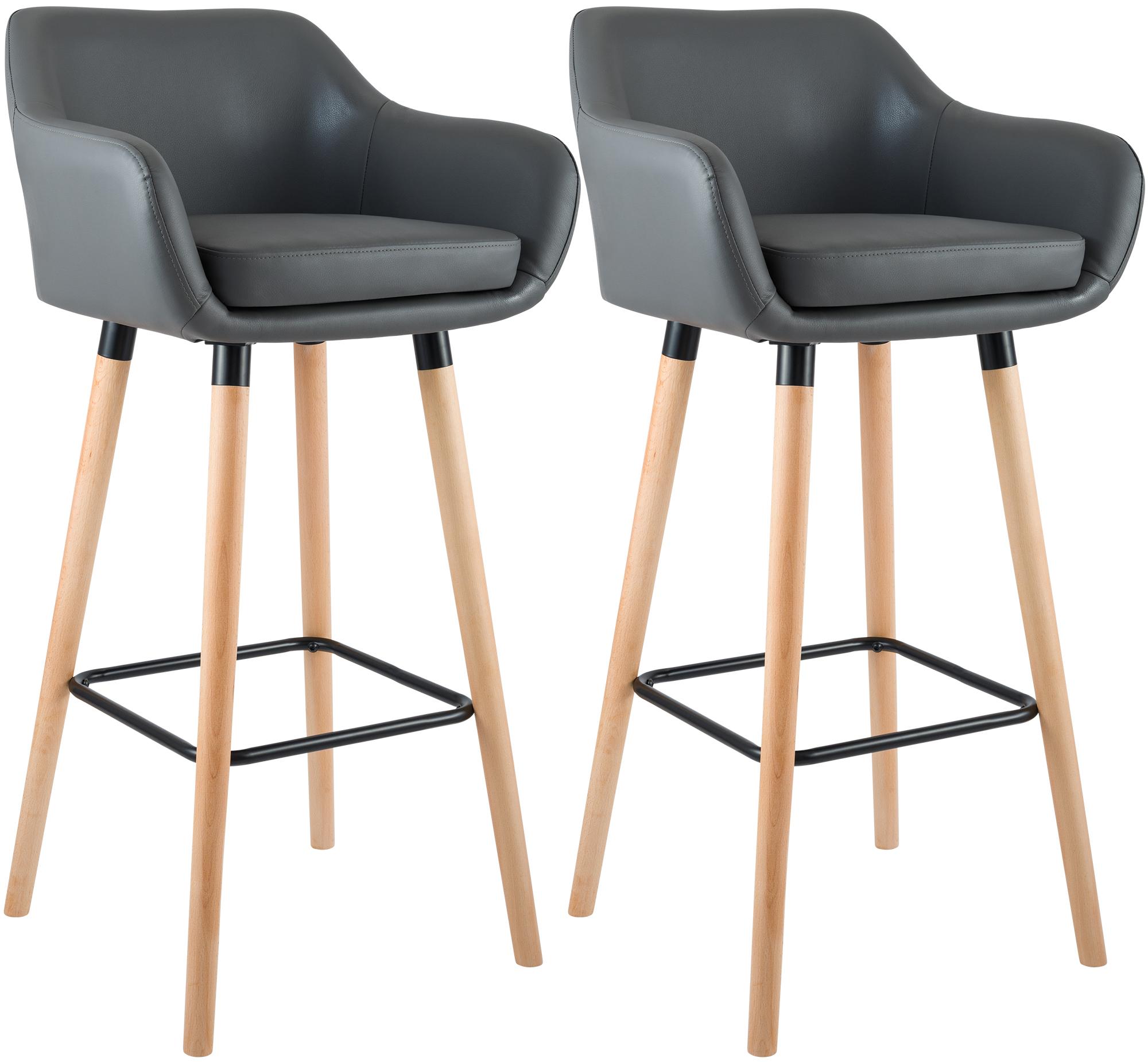 Set of 2 bar stools Grant faux leather