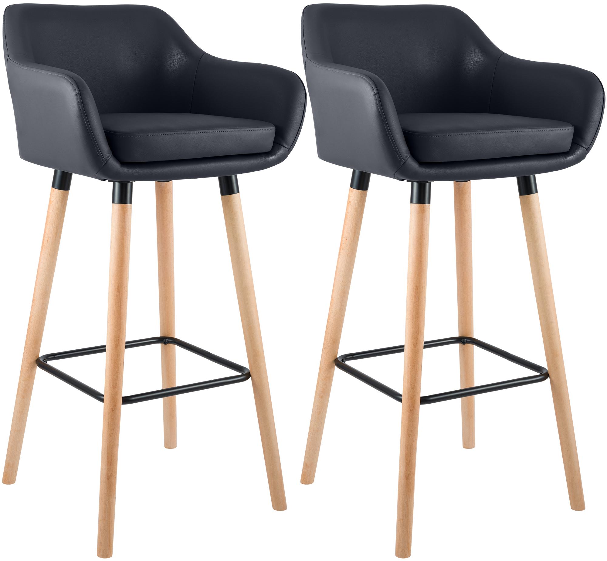 Set of 2 bar stools Grant faux leather