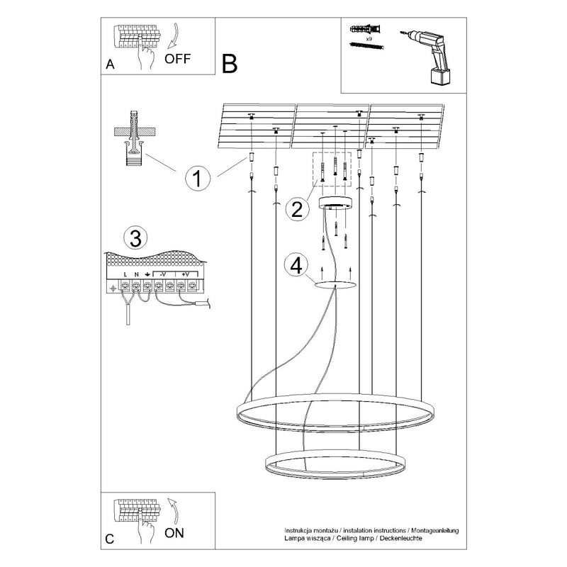 Kronleuchter RIO 2 55/78 weiß LED 3000K