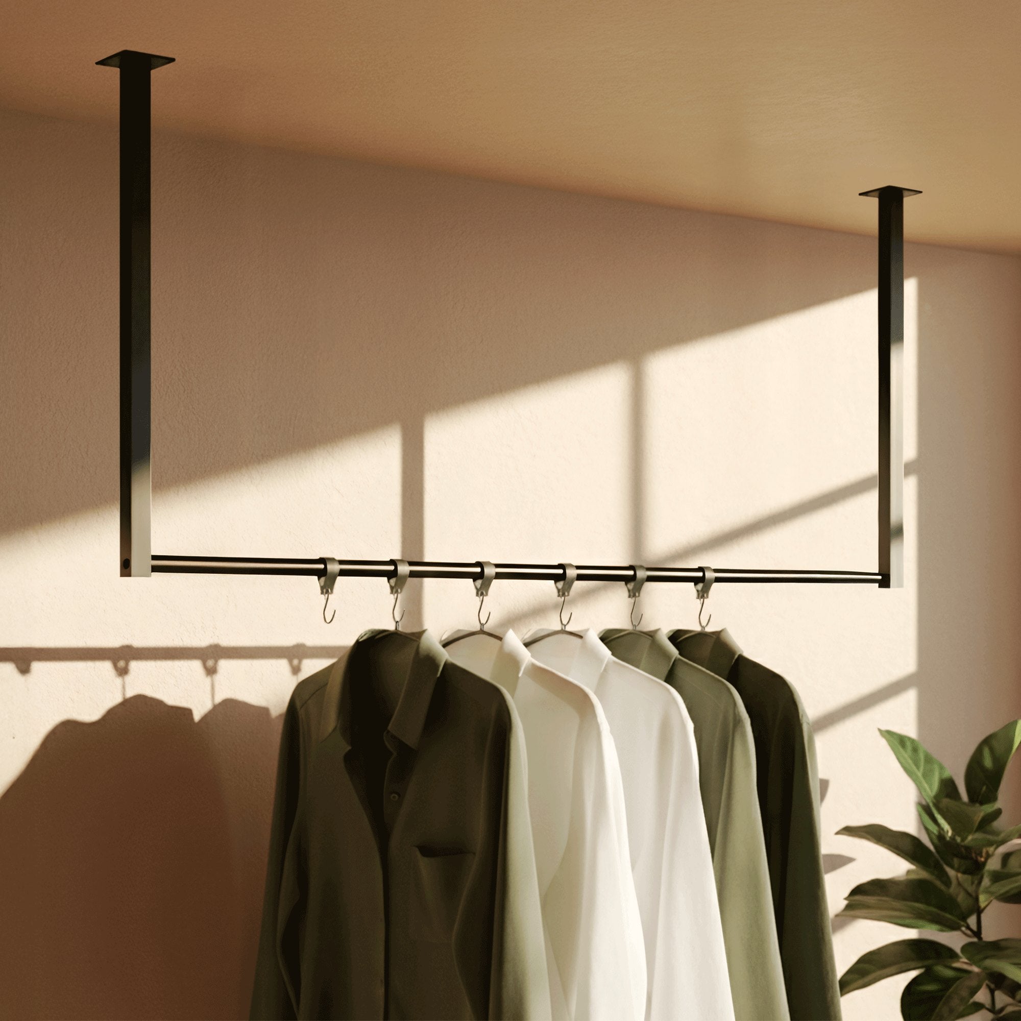 Fenton clothes rail with 6 coat hooks