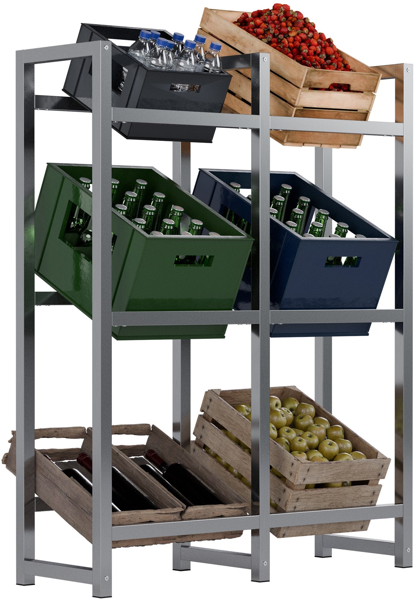 Beverage crate stand stack