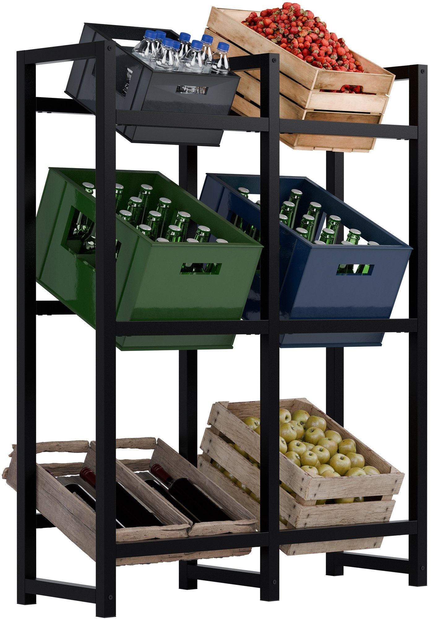 Beverage crate stand stack