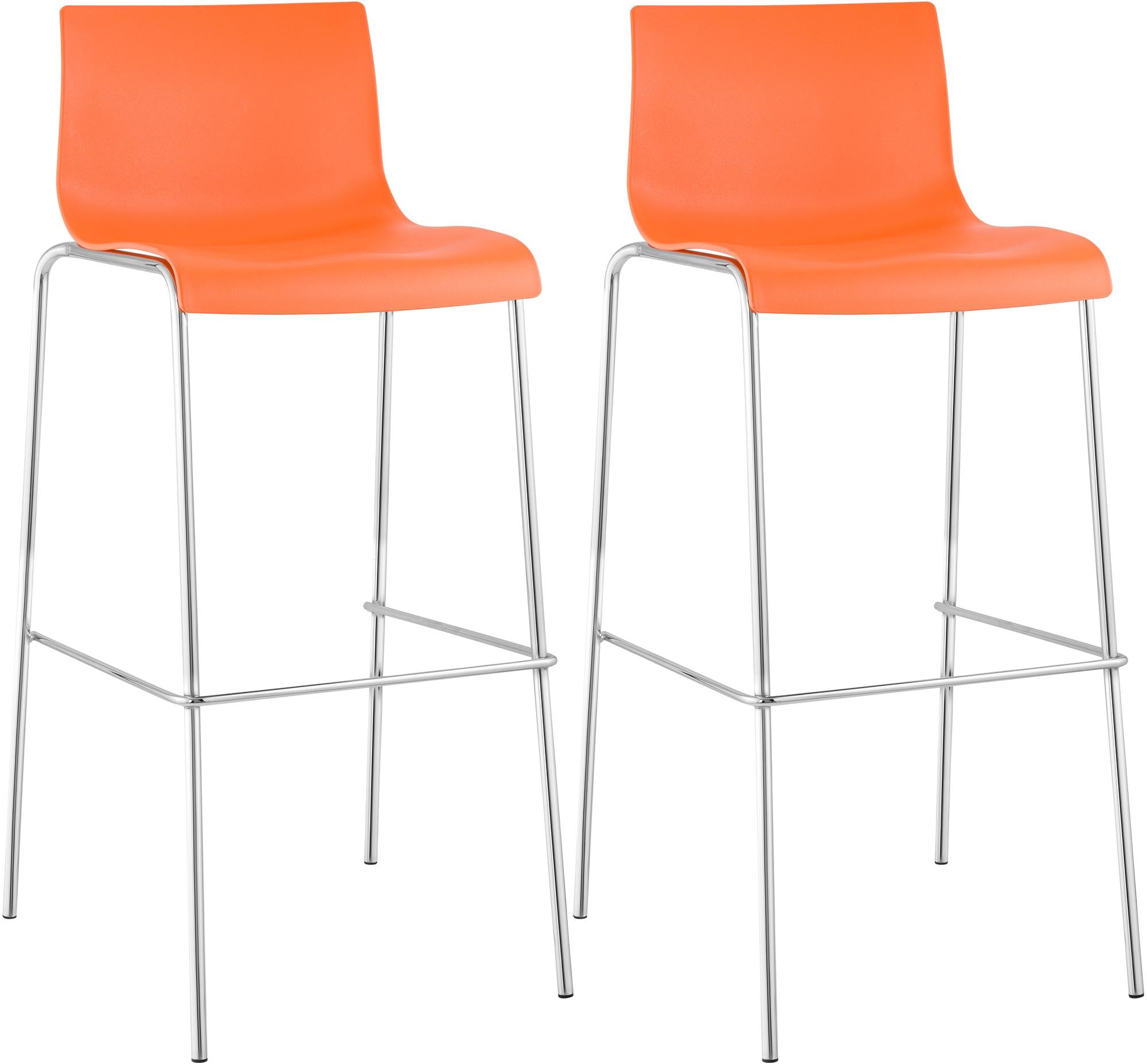 Set of 2 bar stools HOVER plastic 4-leg frame