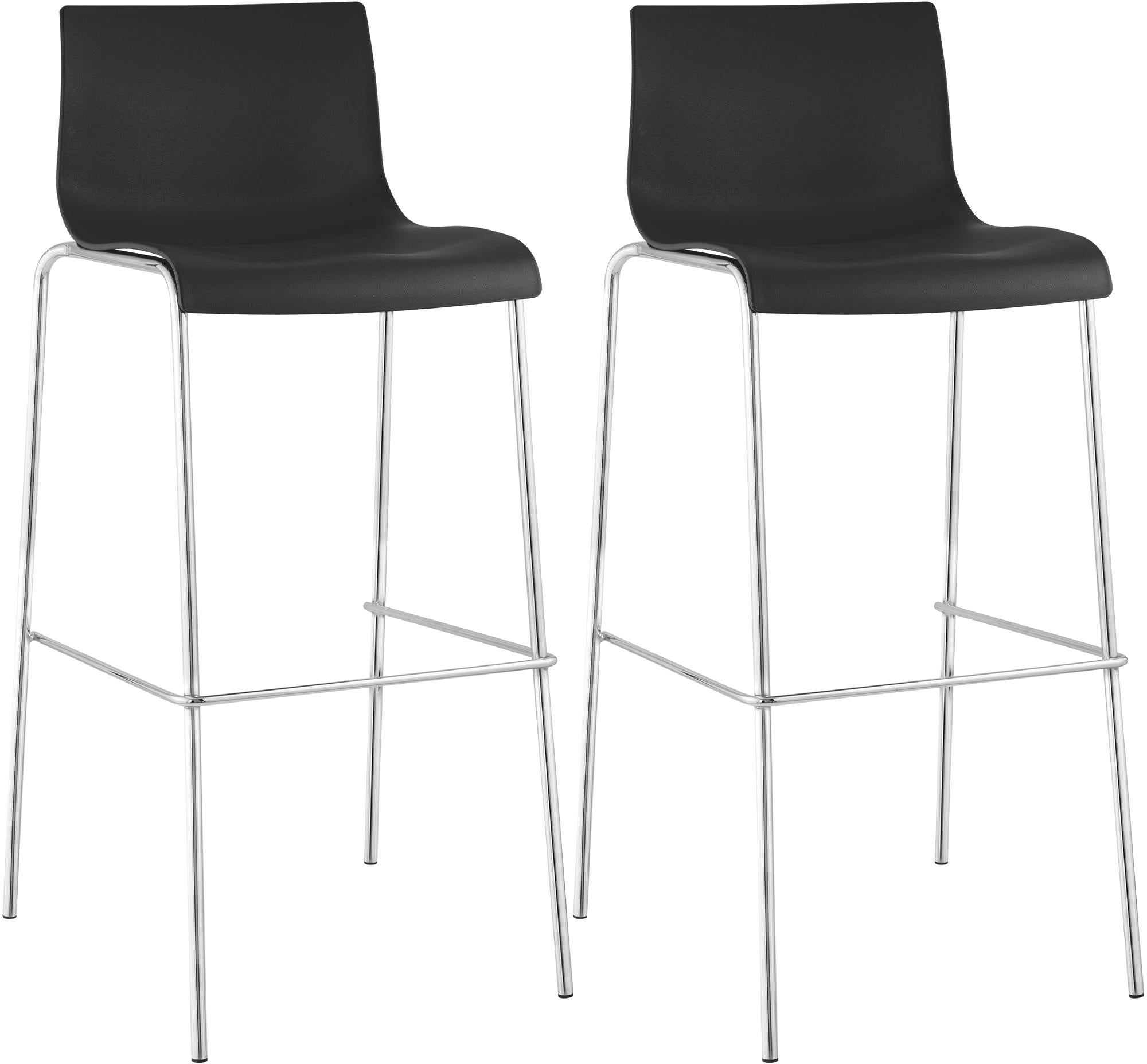 Set of 2 bar stools HOVER plastic 4-leg frame