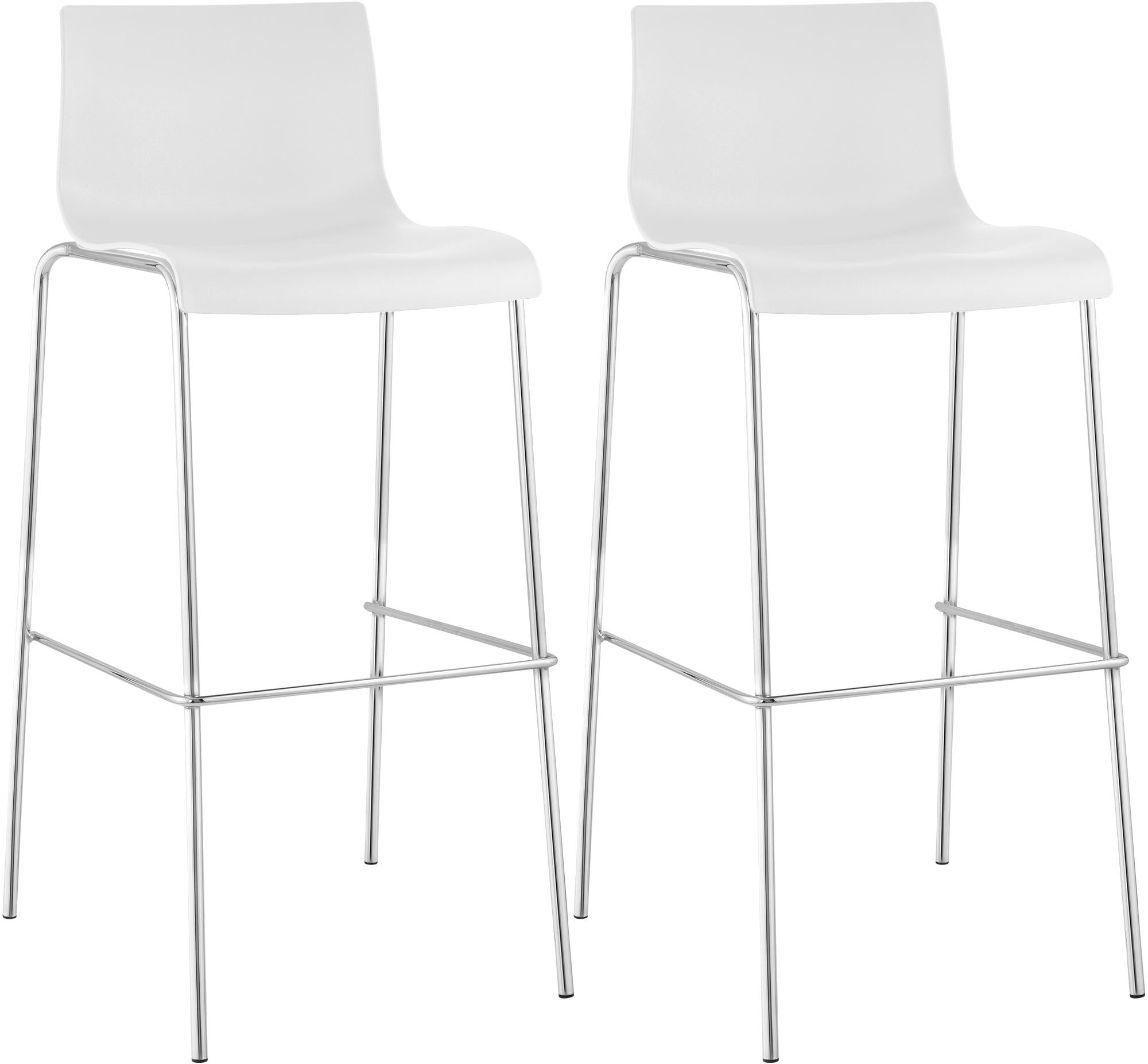Set of 2 bar stools HOVER plastic 4-leg frame