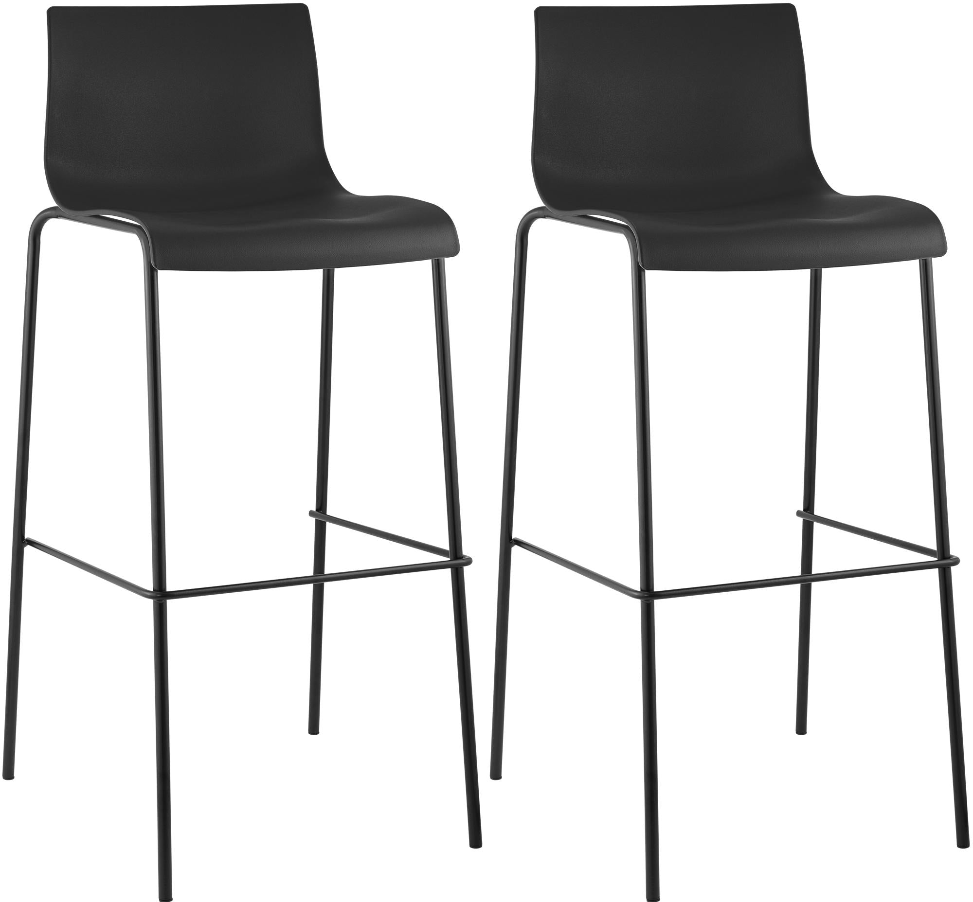 Set of 2 bar stools HOVER plastic 4-leg frame