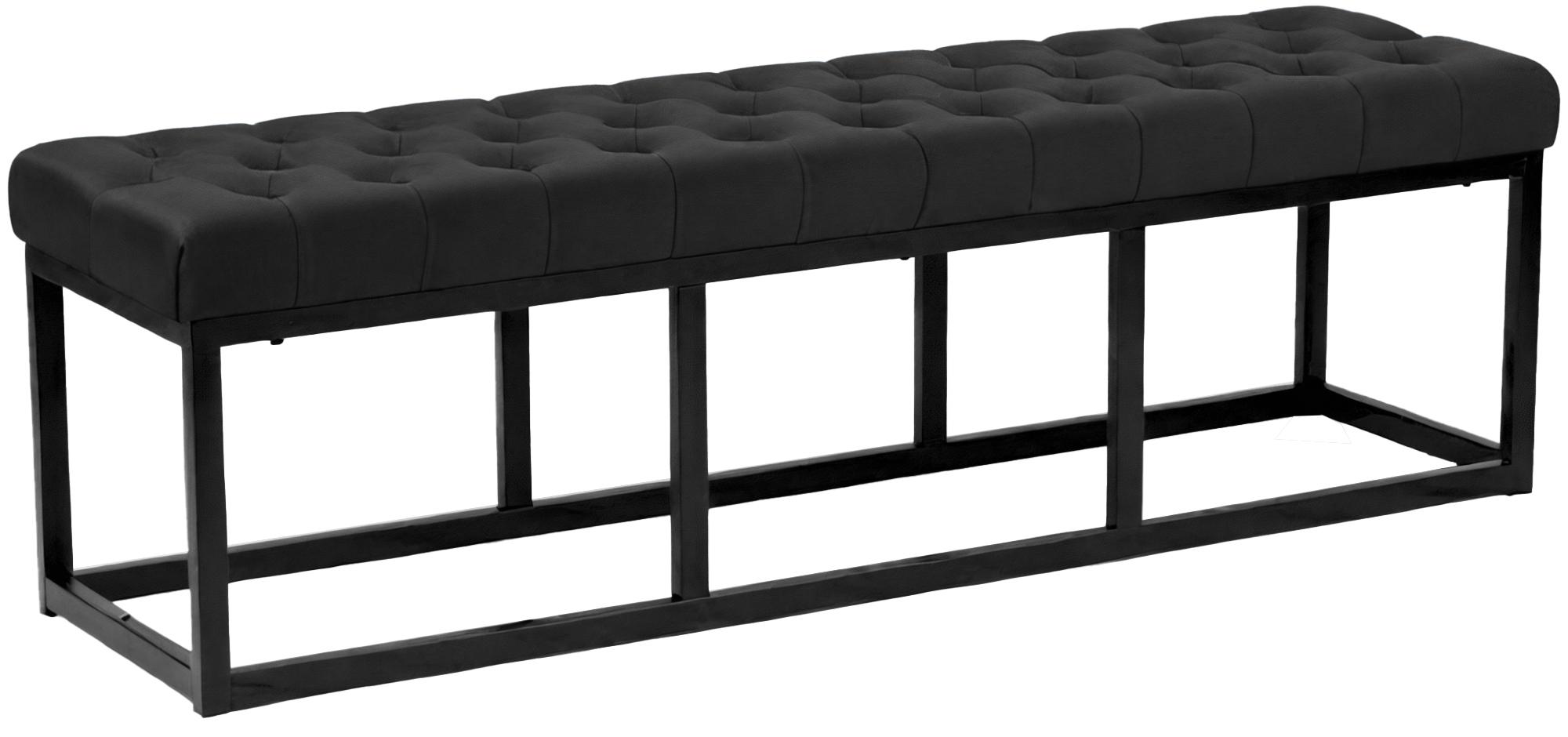 Polson Velvet Black Bench