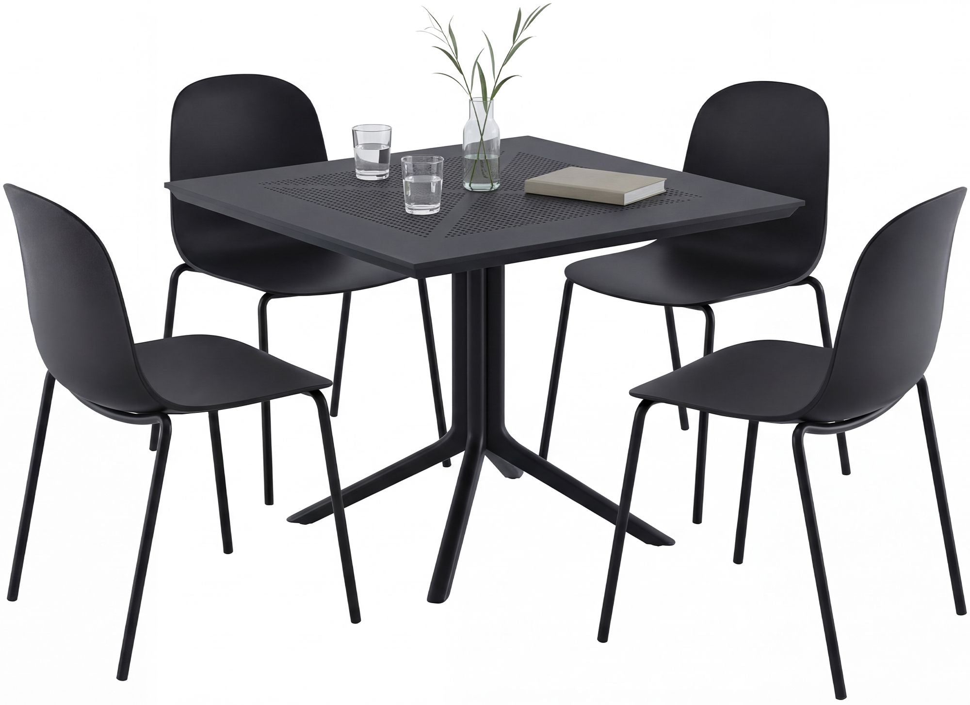 Gartenmöbel-Set Zeron mit 4 Stühlen