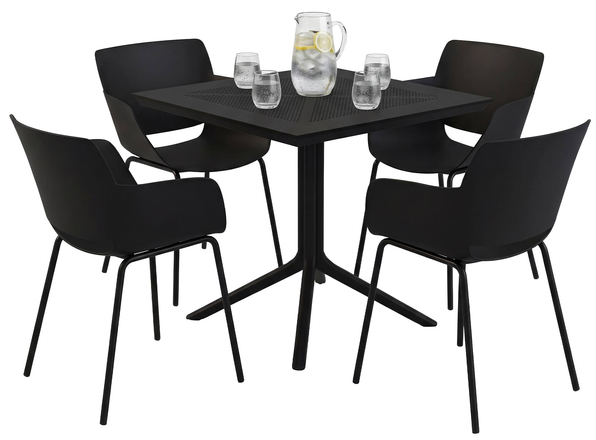 Gartenmöbel-Set Lirra mit 4 Stühlen